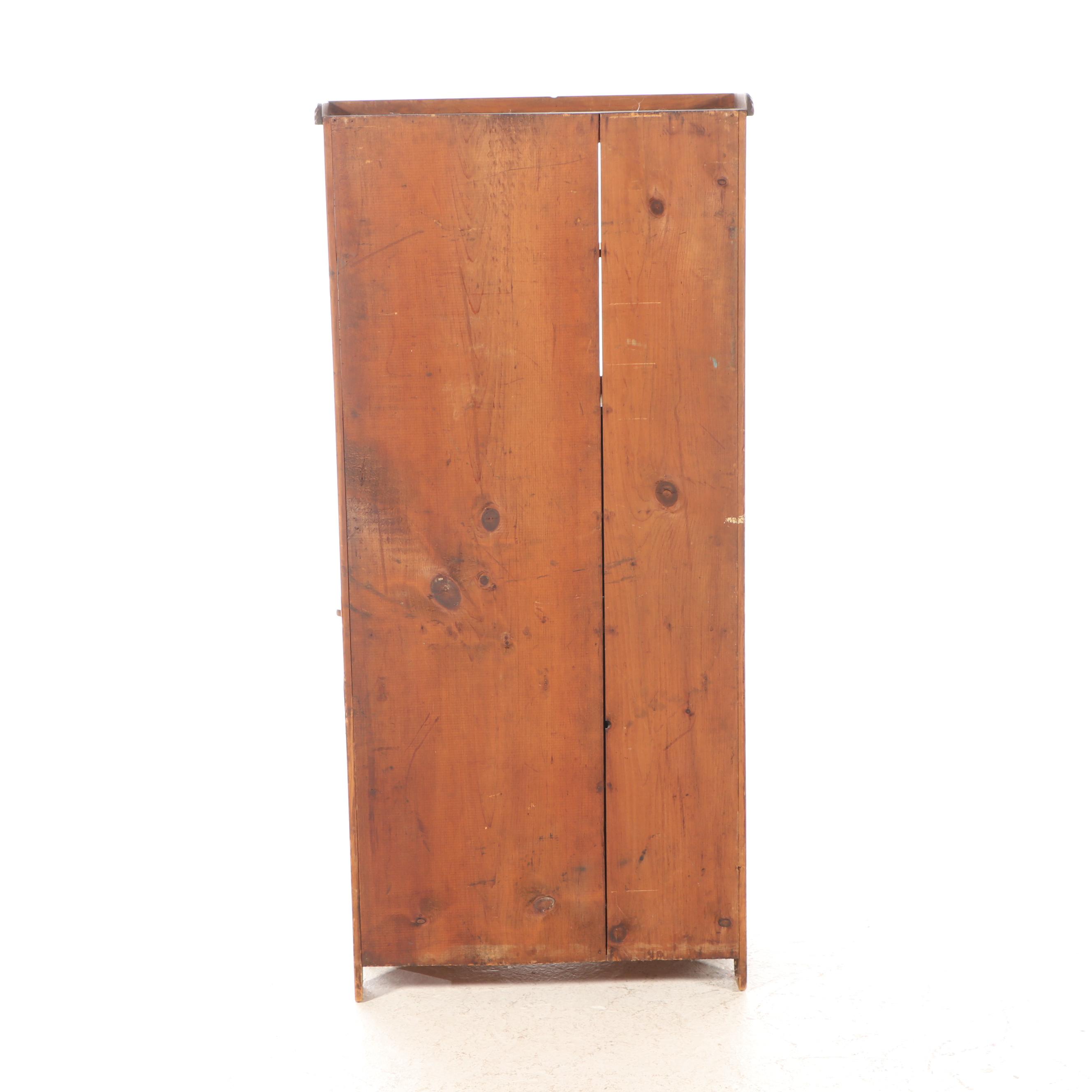 Child's Size Tramp Art Chip-Carved Pine Secretary Bookcase, Early 20th Century