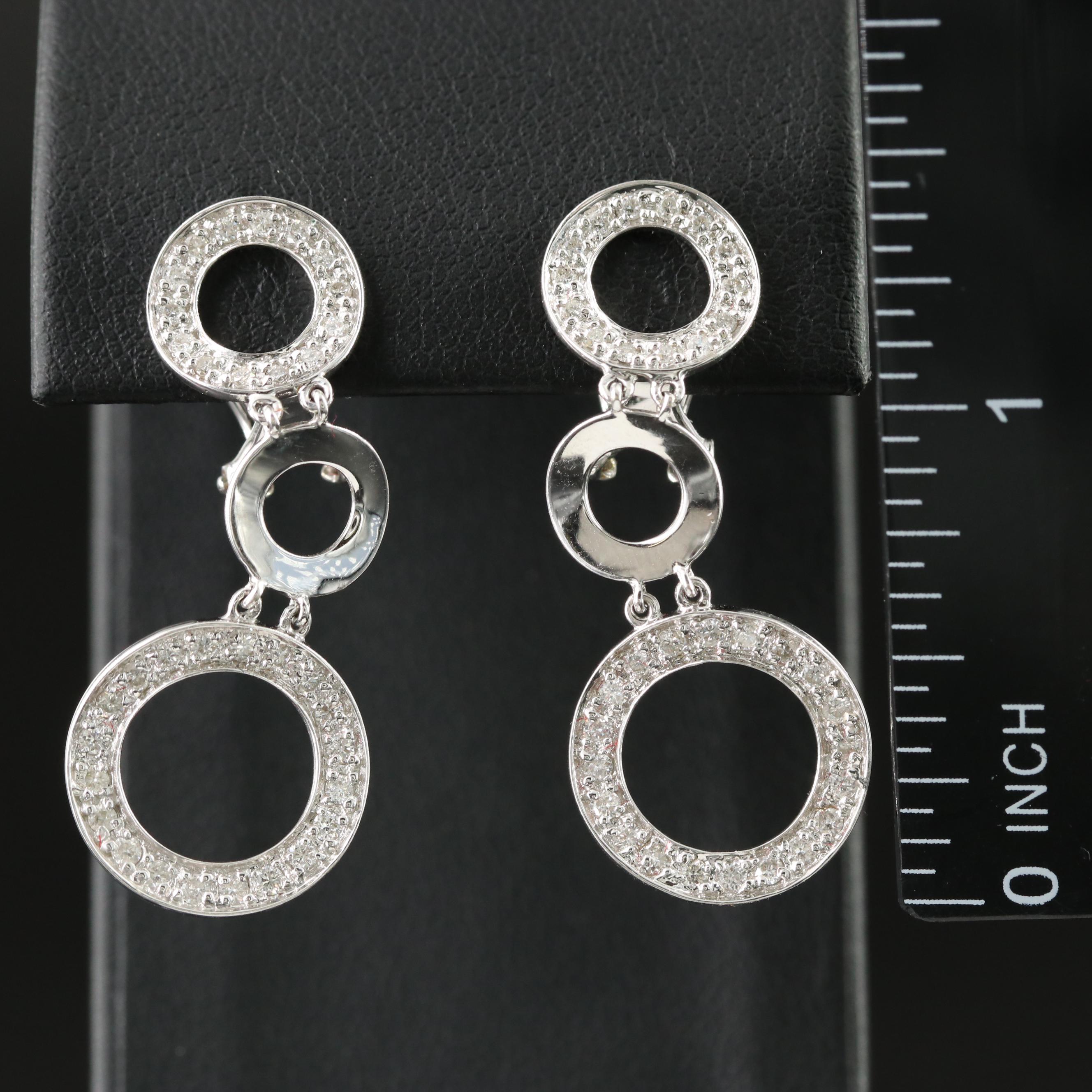 18K 0.92 CTW Diamond Drop Earrings