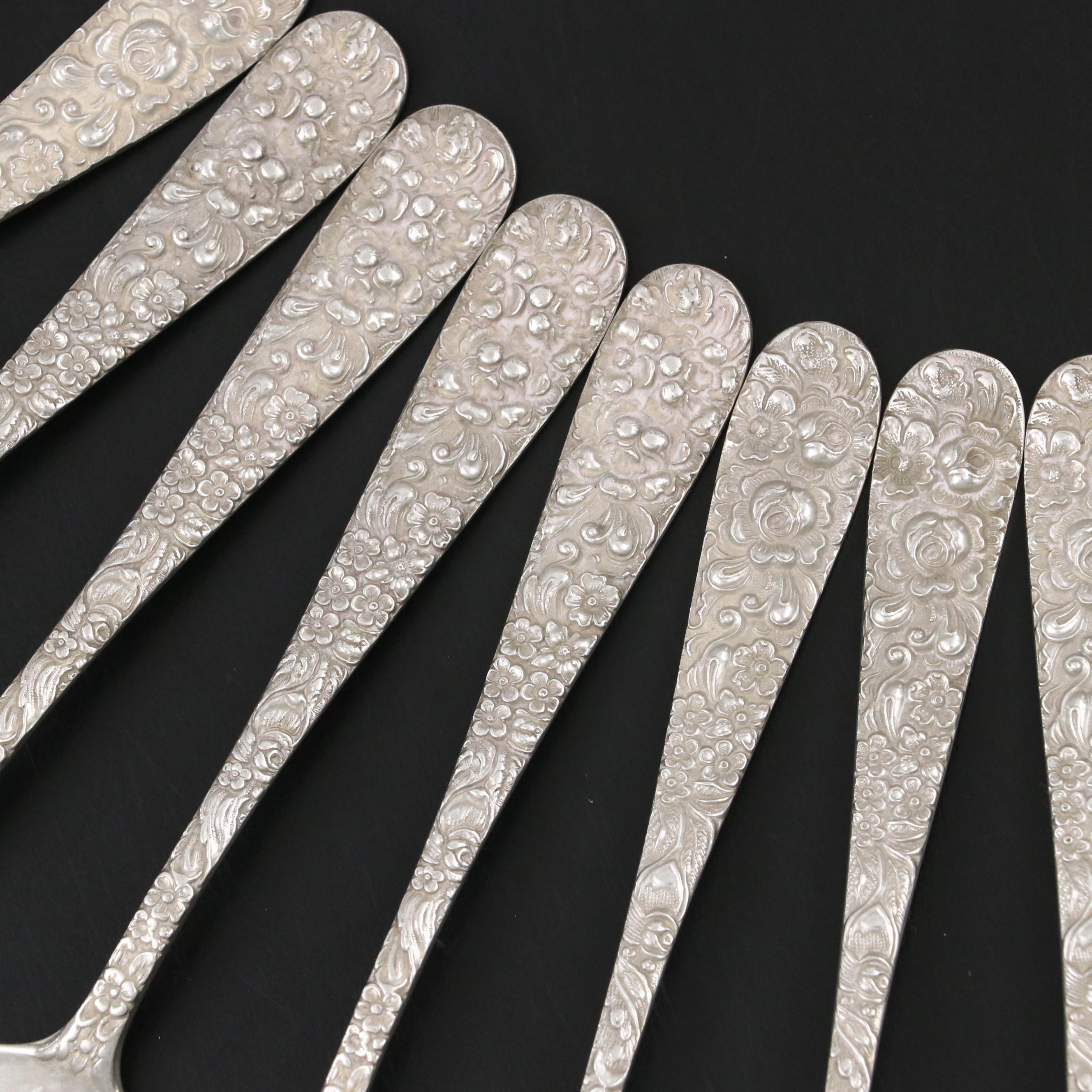 Stieff "Rose" Sterling Silver Salad Forks