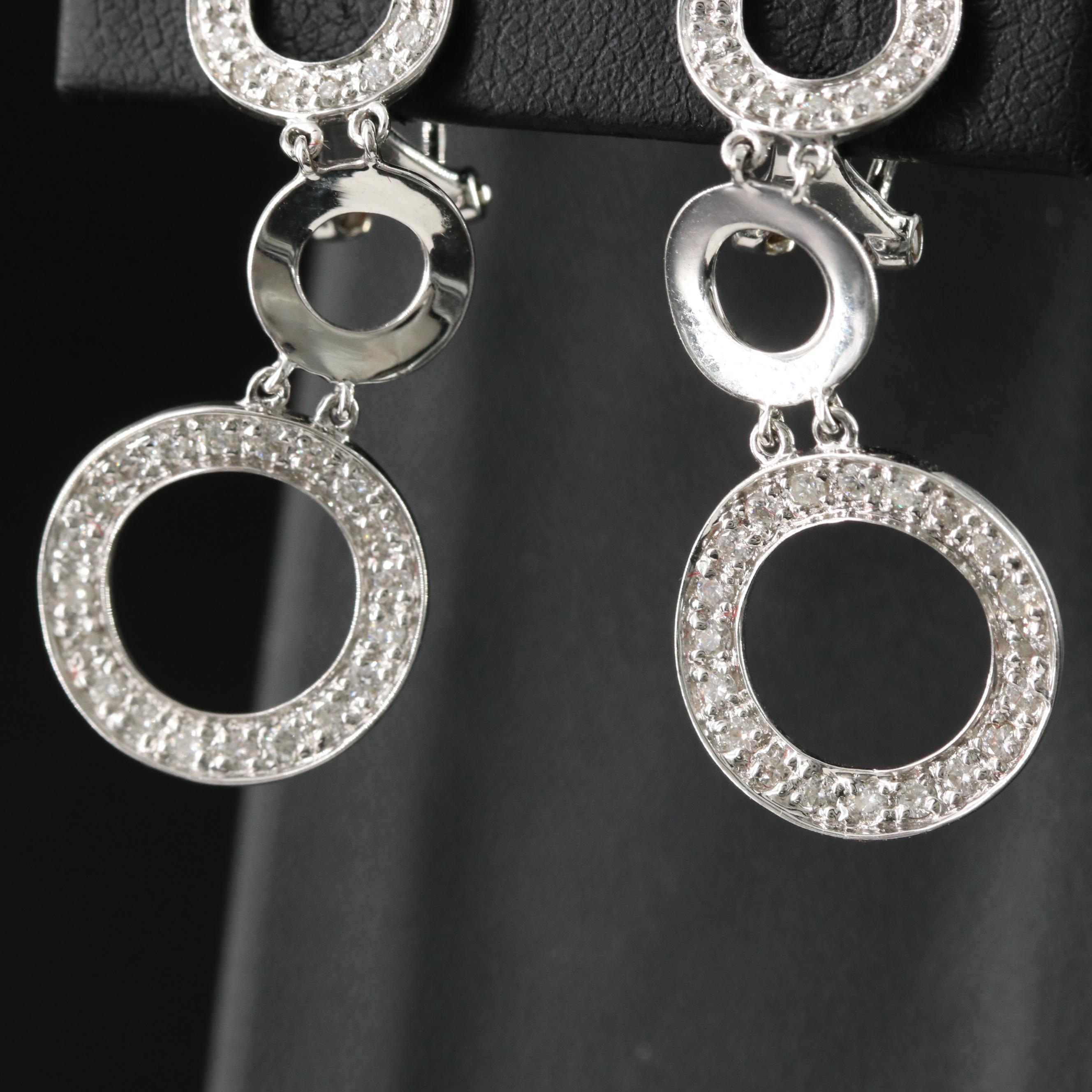 18K 0.92 CTW Diamond Drop Earrings
