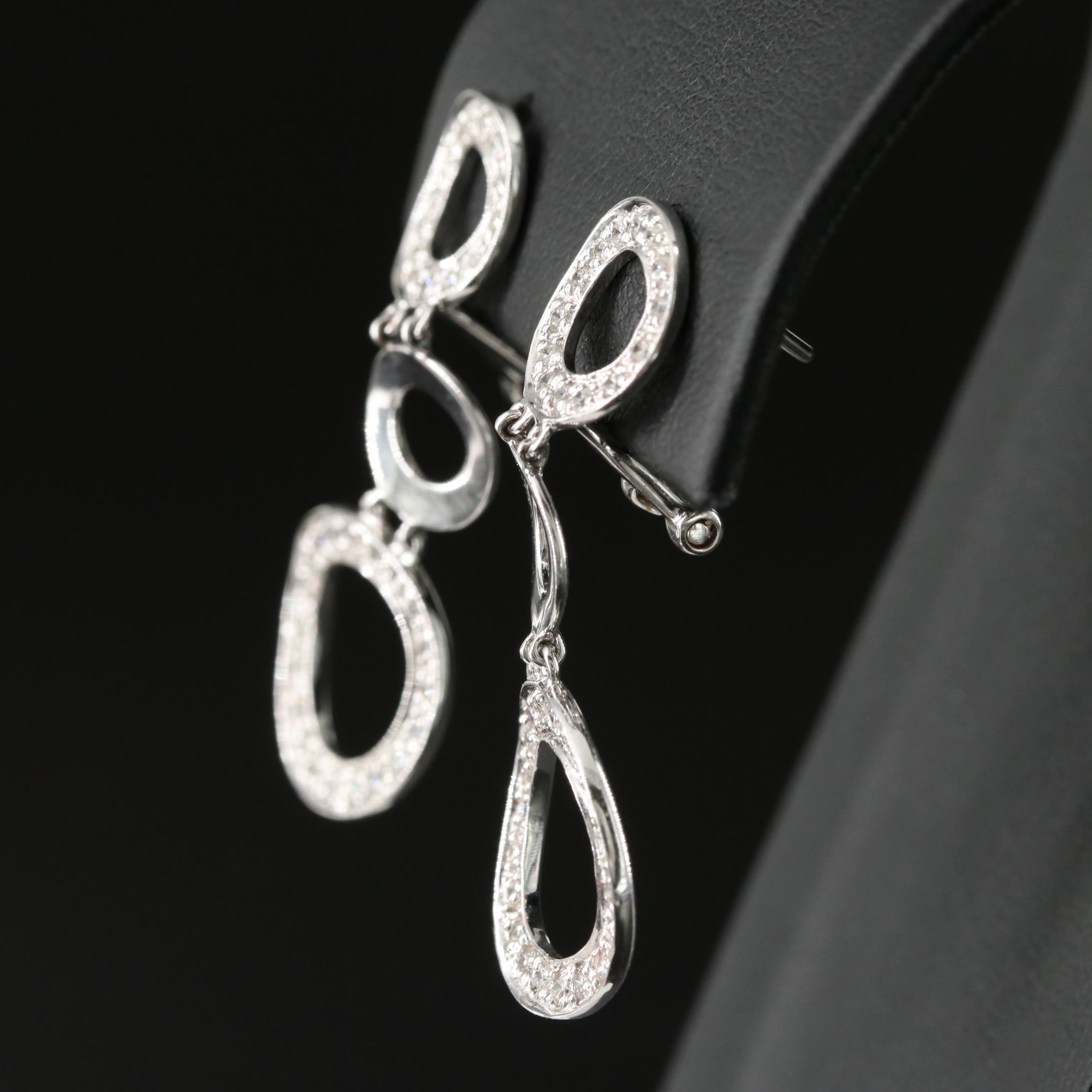 18K 0.92 CTW Diamond Drop Earrings