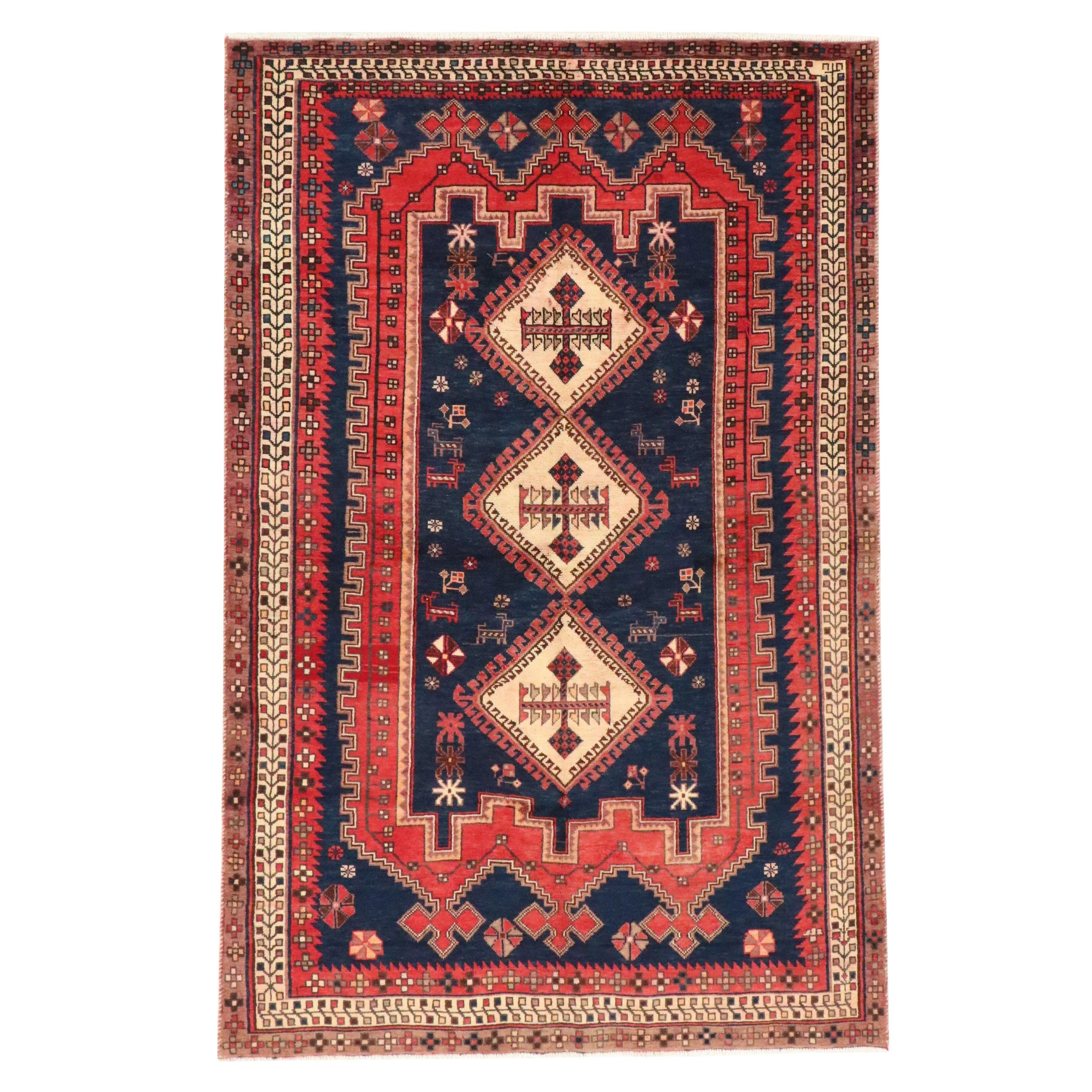 5'1 x 8'9 Hand-Knotted Persian Sirjan Area Rug