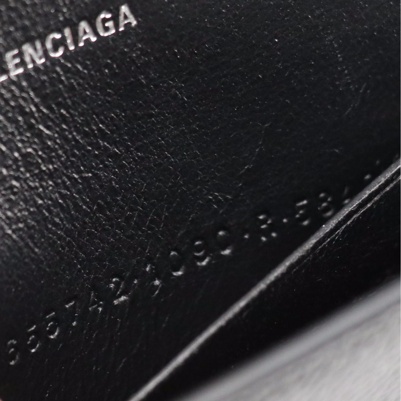 Balenciaga Cash Phone Chain Wallet in Black Grained Leather