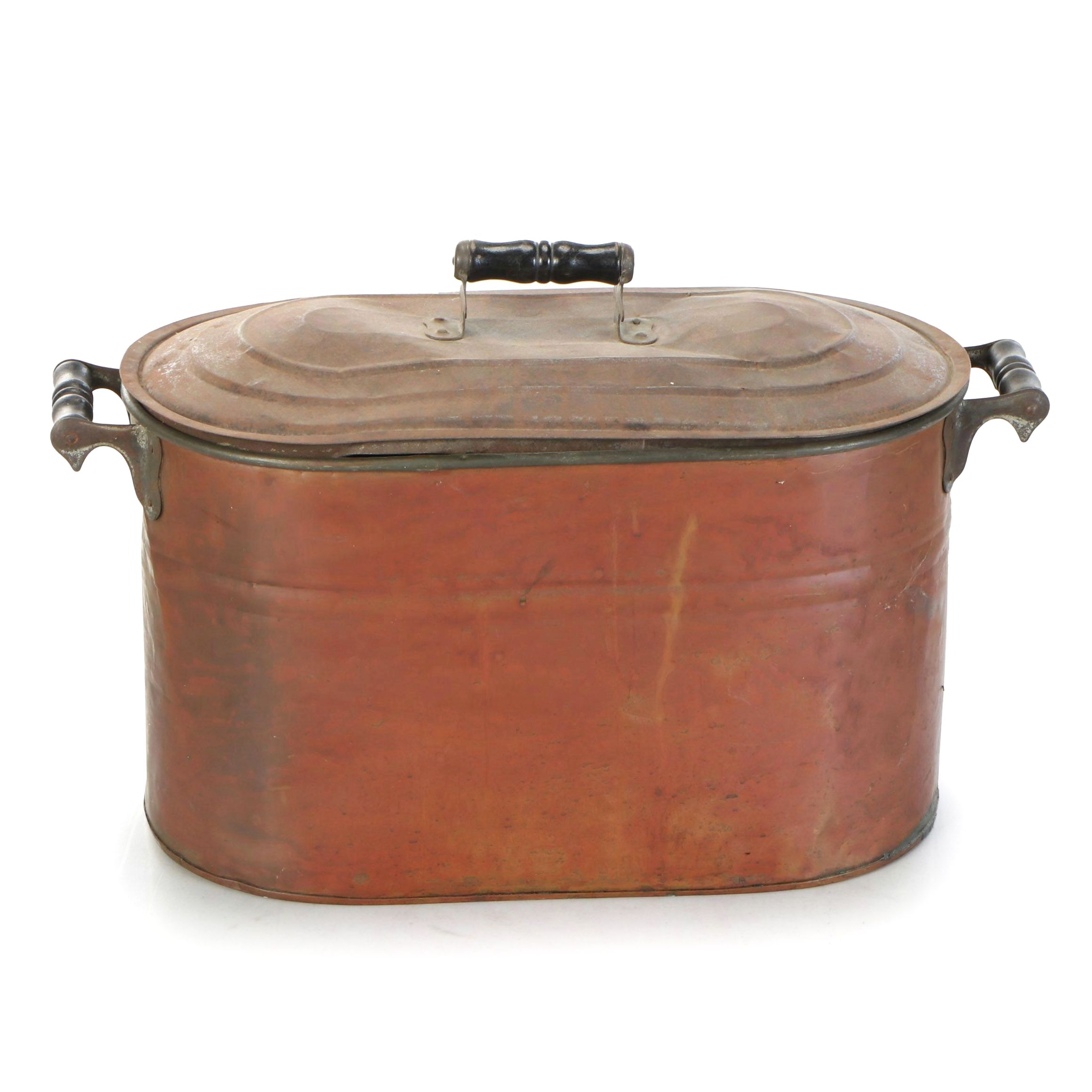 Lidded and Handled Metal Boiler, Early 20th Century