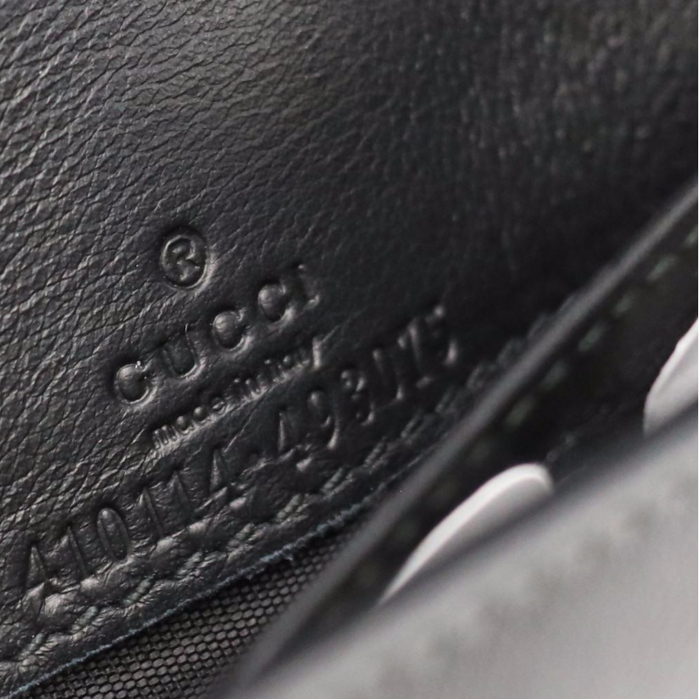 Gucci Chain Strap Clutch Wallet in Black Arabesque GG Supreme Canvas