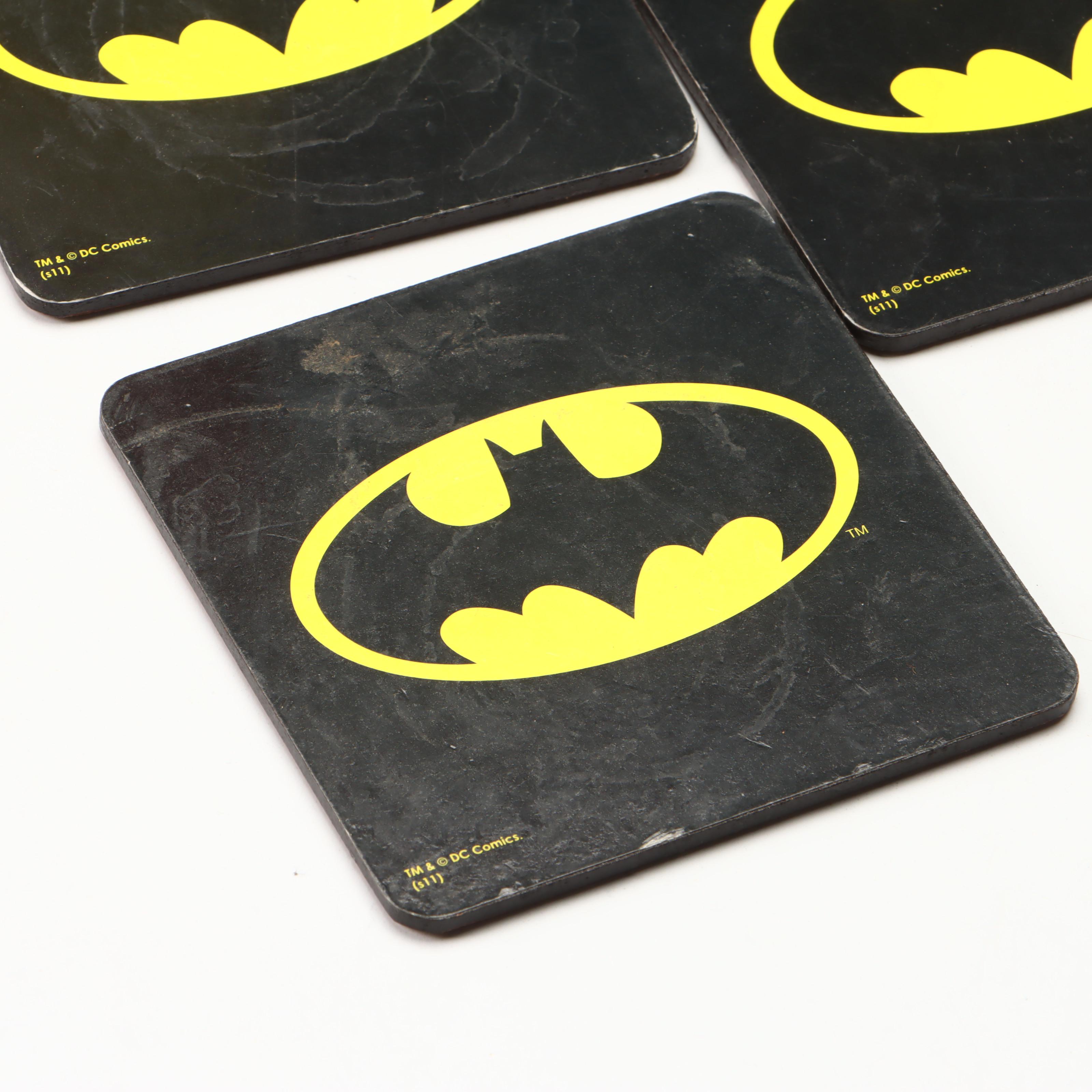 Warner Bros DC Comics Batman Comic Book Cover Wood Signs with Cork Coasters