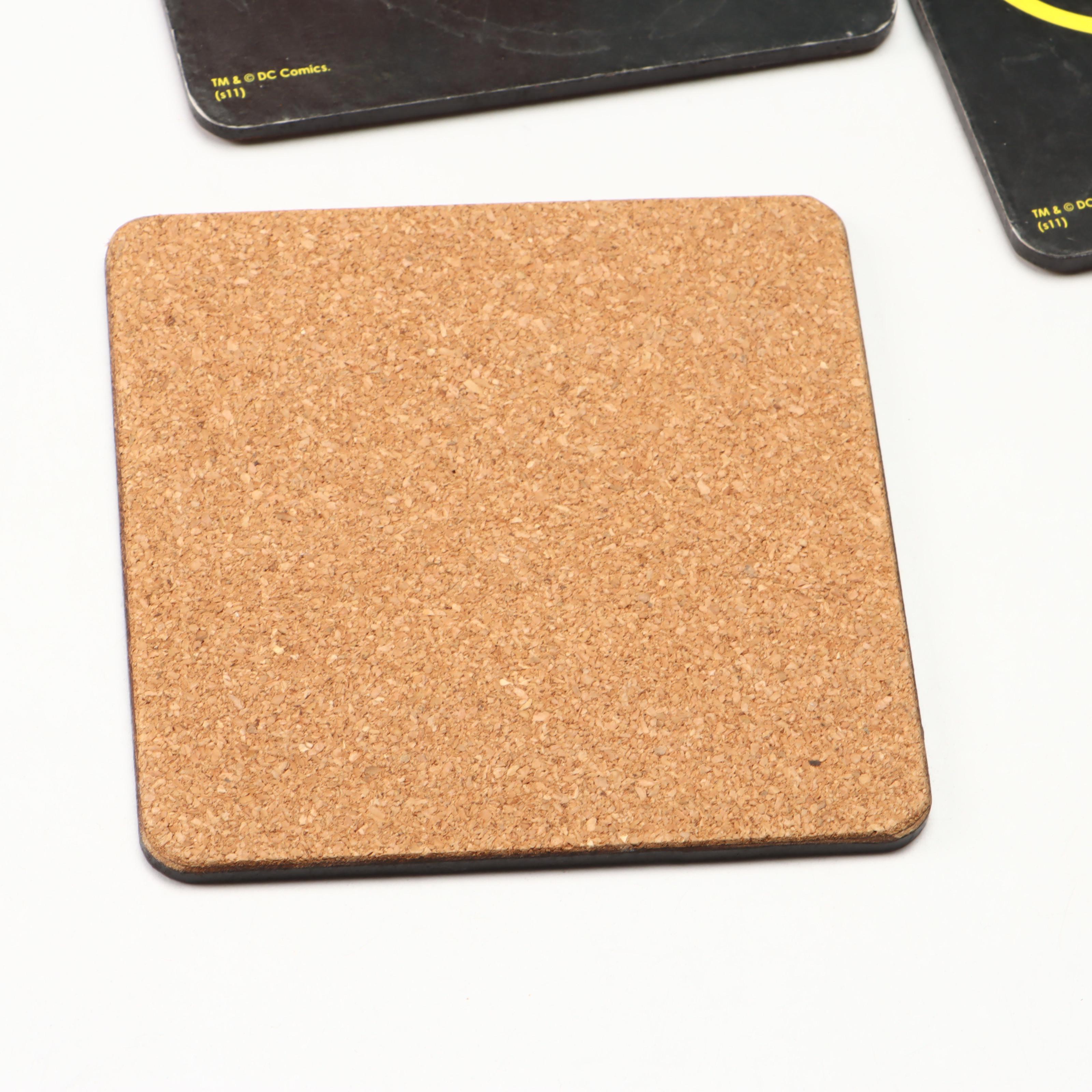 Warner Bros DC Comics Batman Comic Book Cover Wood Signs with Cork Coasters