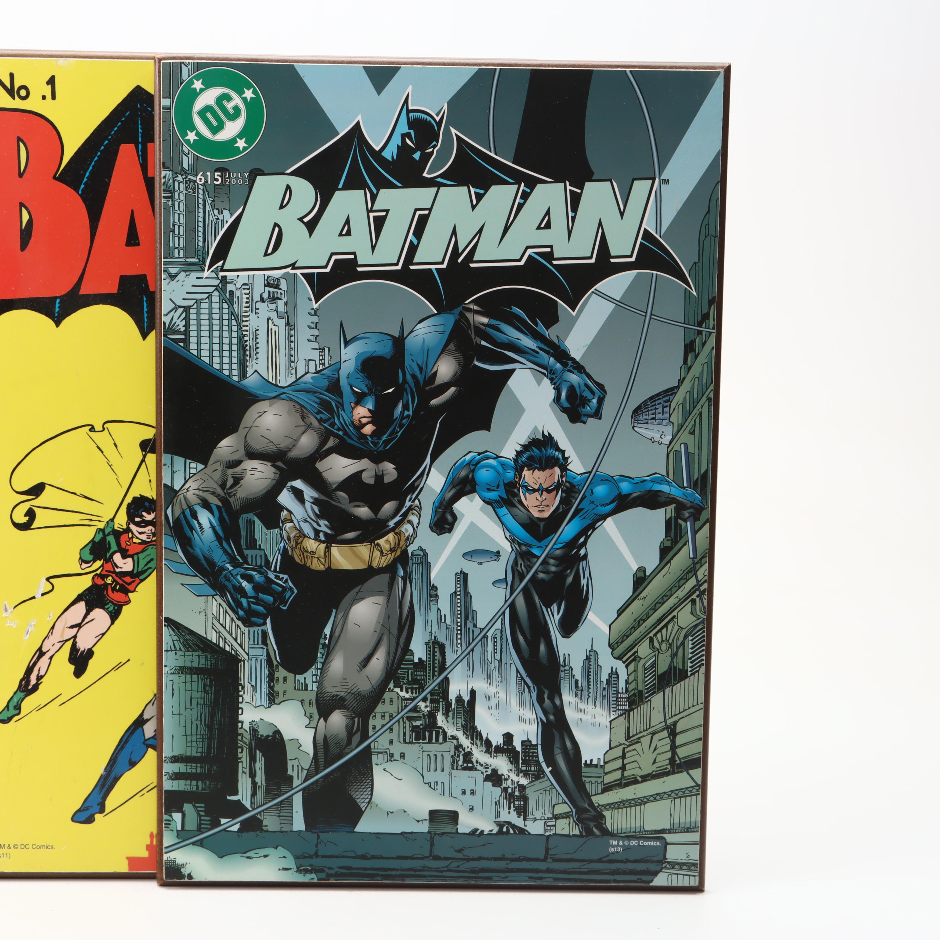 Warner Bros DC Comics Batman Comic Book Cover Wood Signs with Cork Coasters