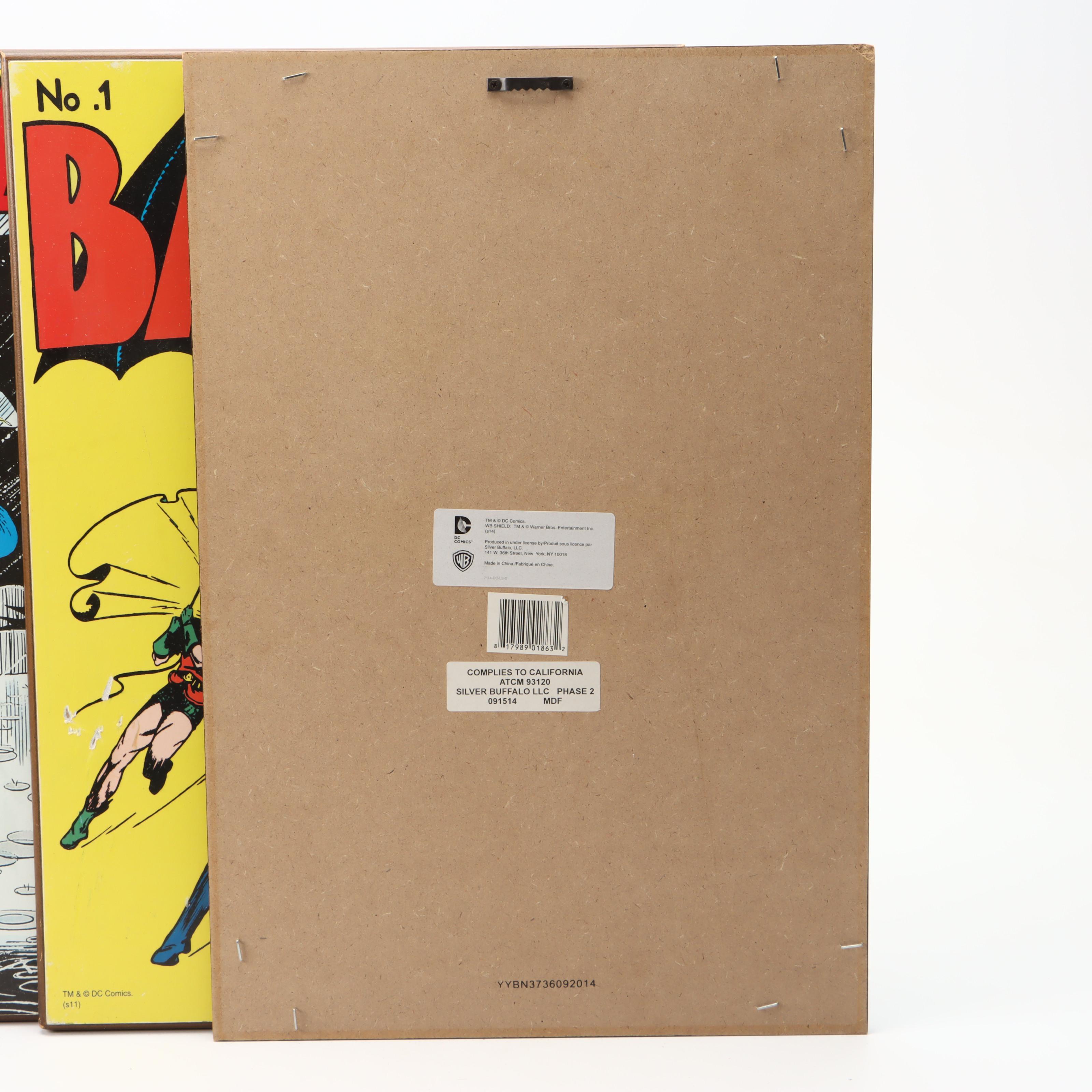 Warner Bros DC Comics Batman Comic Book Cover Wood Signs with Cork Coasters