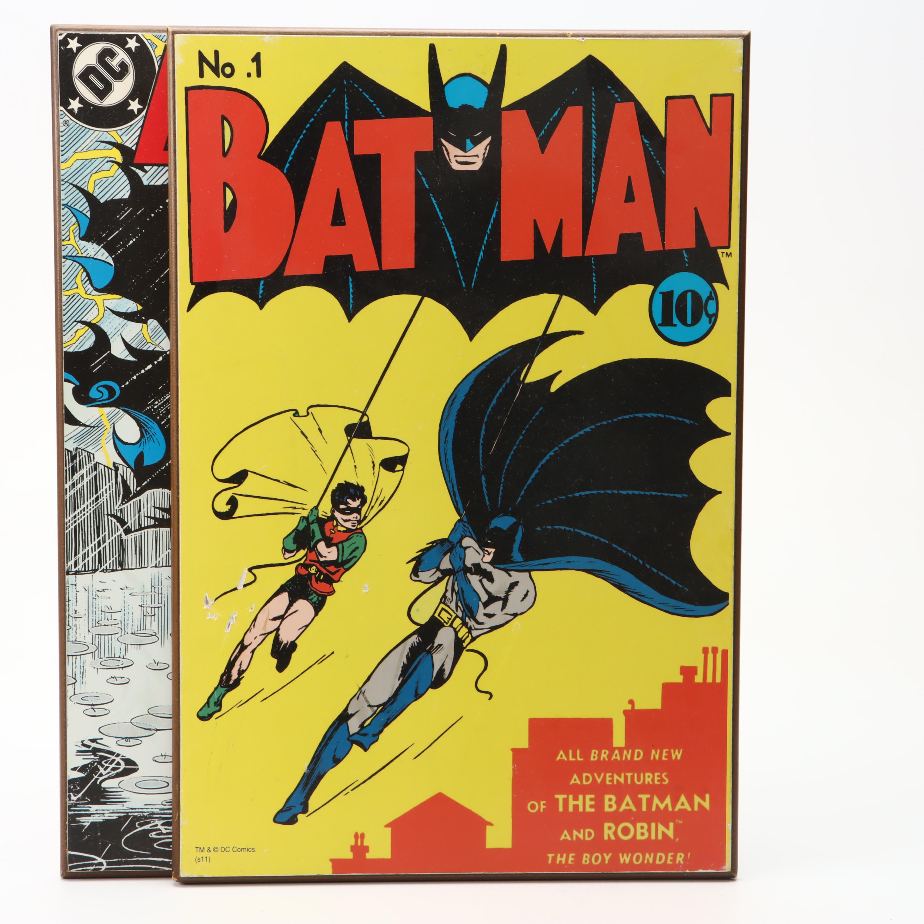 Warner Bros DC Comics Batman Comic Book Cover Wood Signs with Cork Coasters