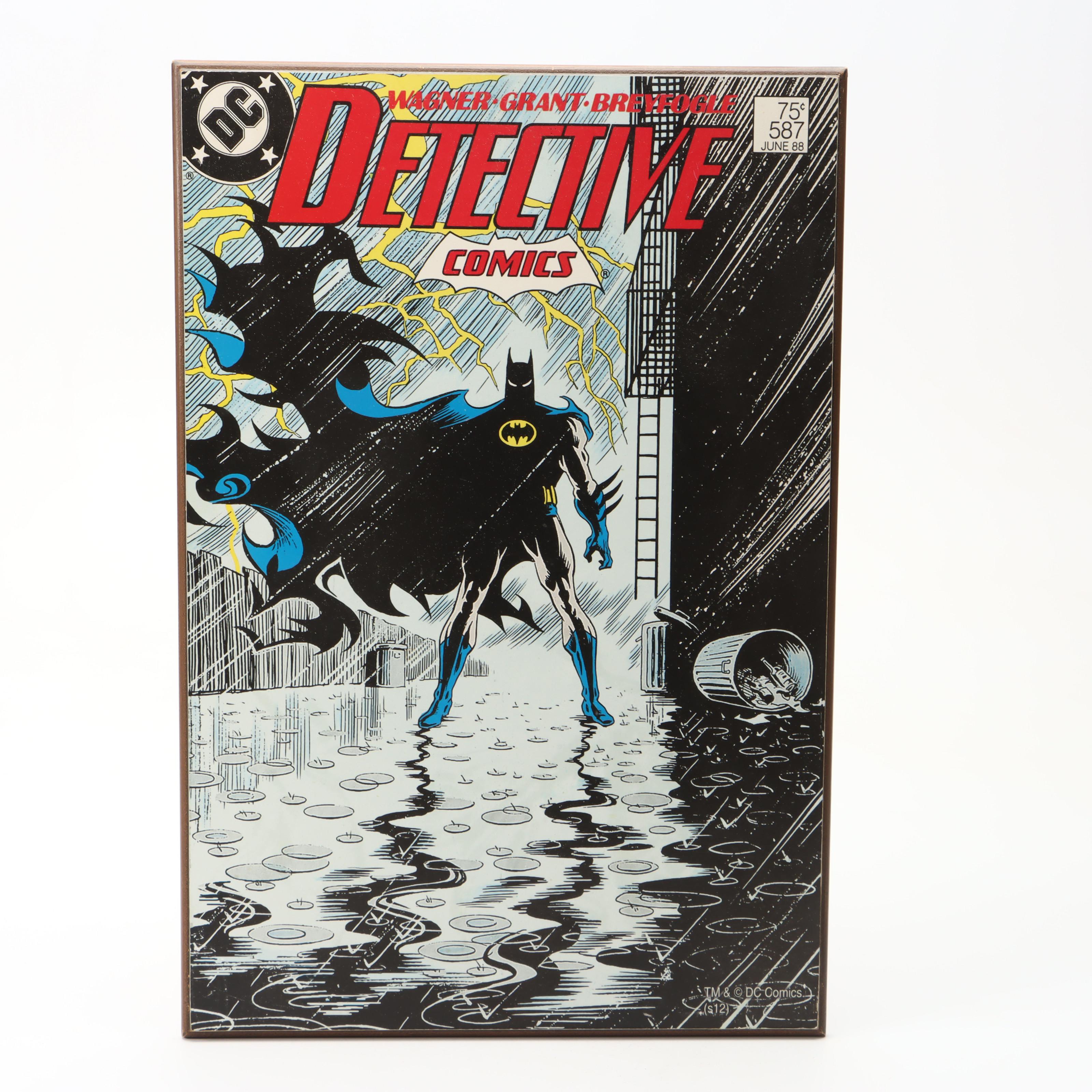 Warner Bros DC Comics Batman Comic Book Cover Wood Signs with Cork Coasters