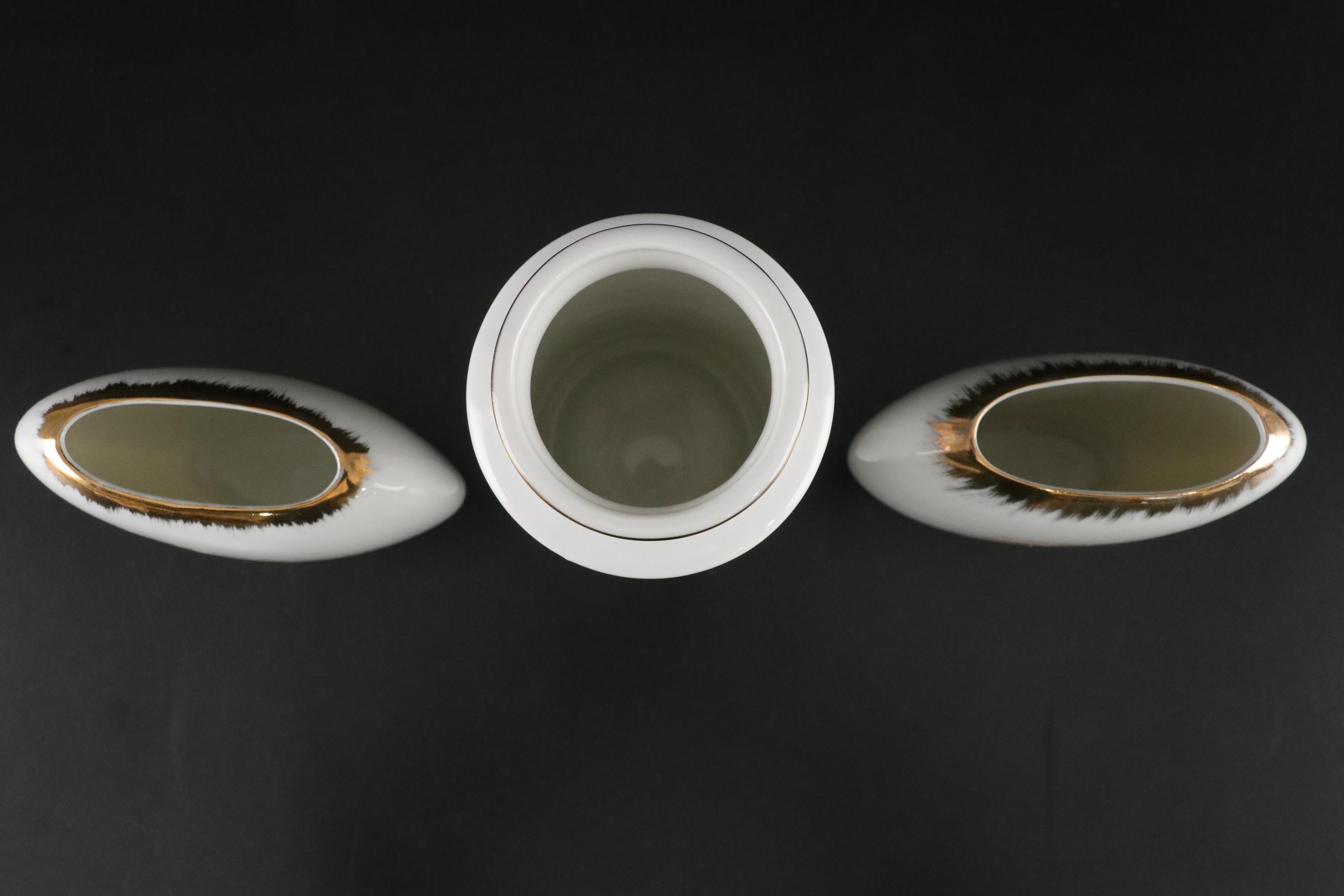 Japanese Chokin 24K and Copper Plate Porcelain Plates, Vases & More