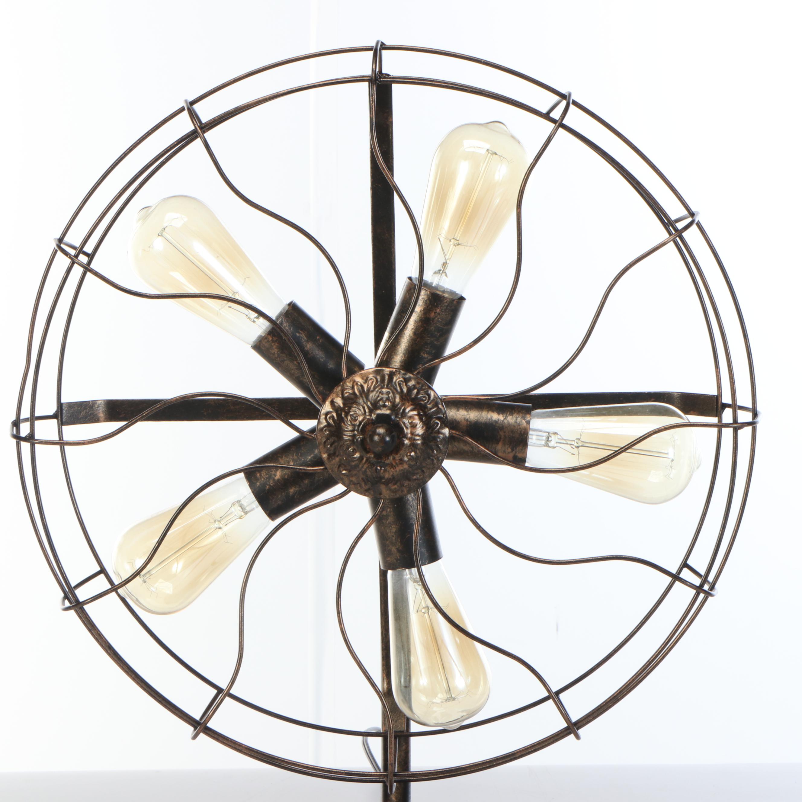 Steampunk Style Table Fan Lamp