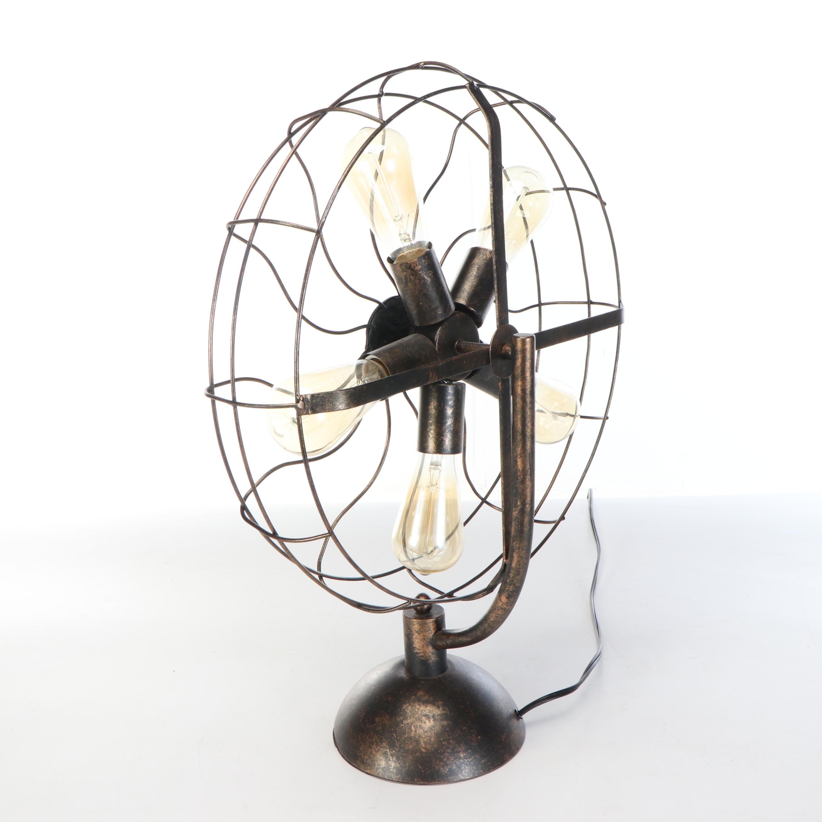 Steampunk Style Table Fan Lamp