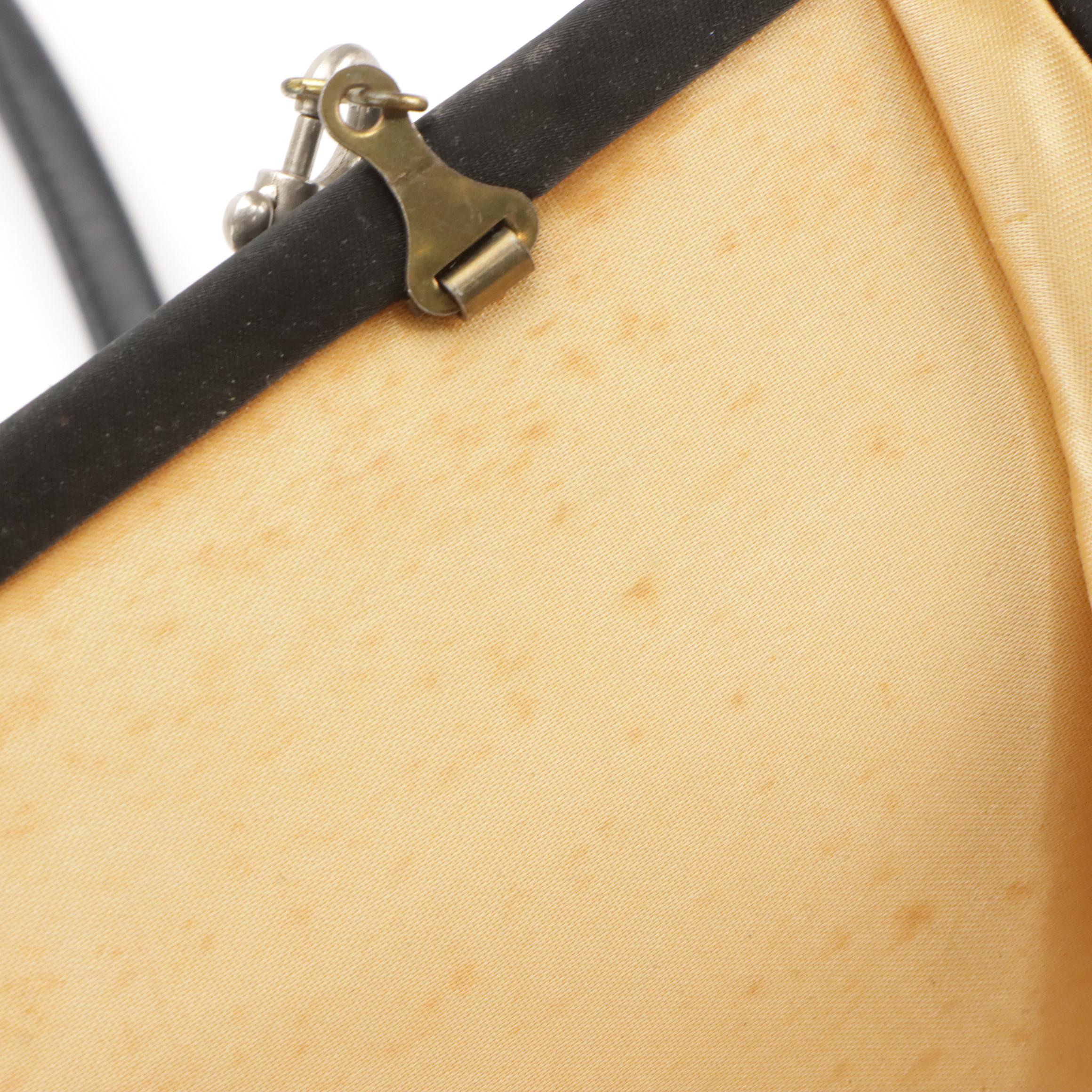 Reworked Mid-20th Century Convertible Frame Bag in Embellished Satin