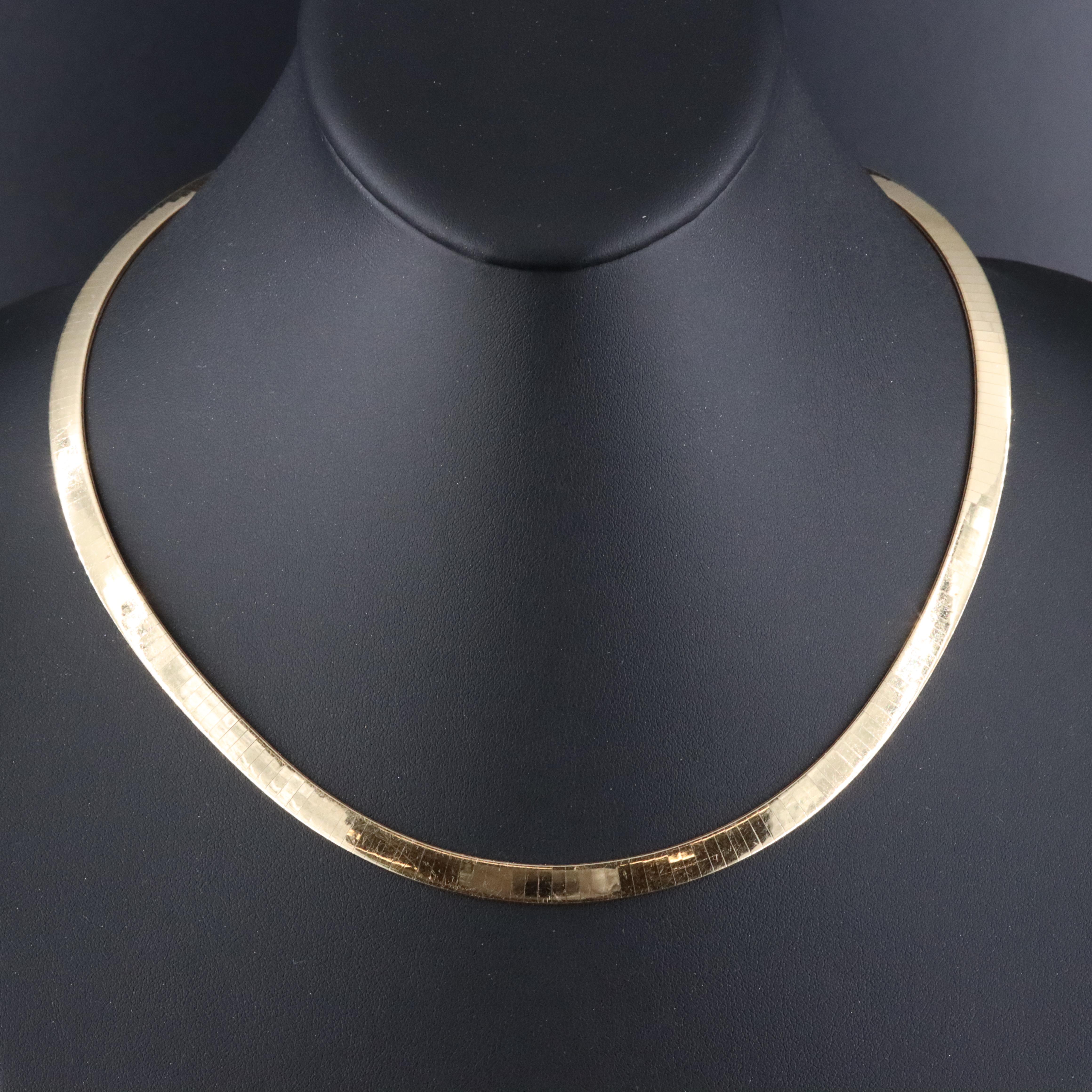 14K Flat Omega Necklace