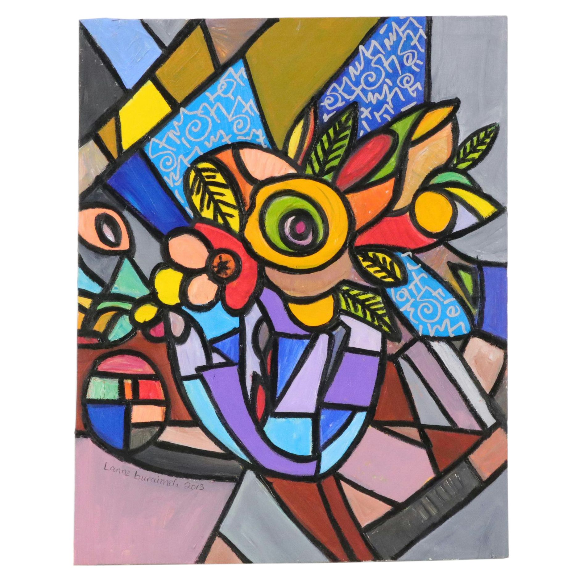 Lanre Buraimoh Stylized Acrylic Painting, 2013