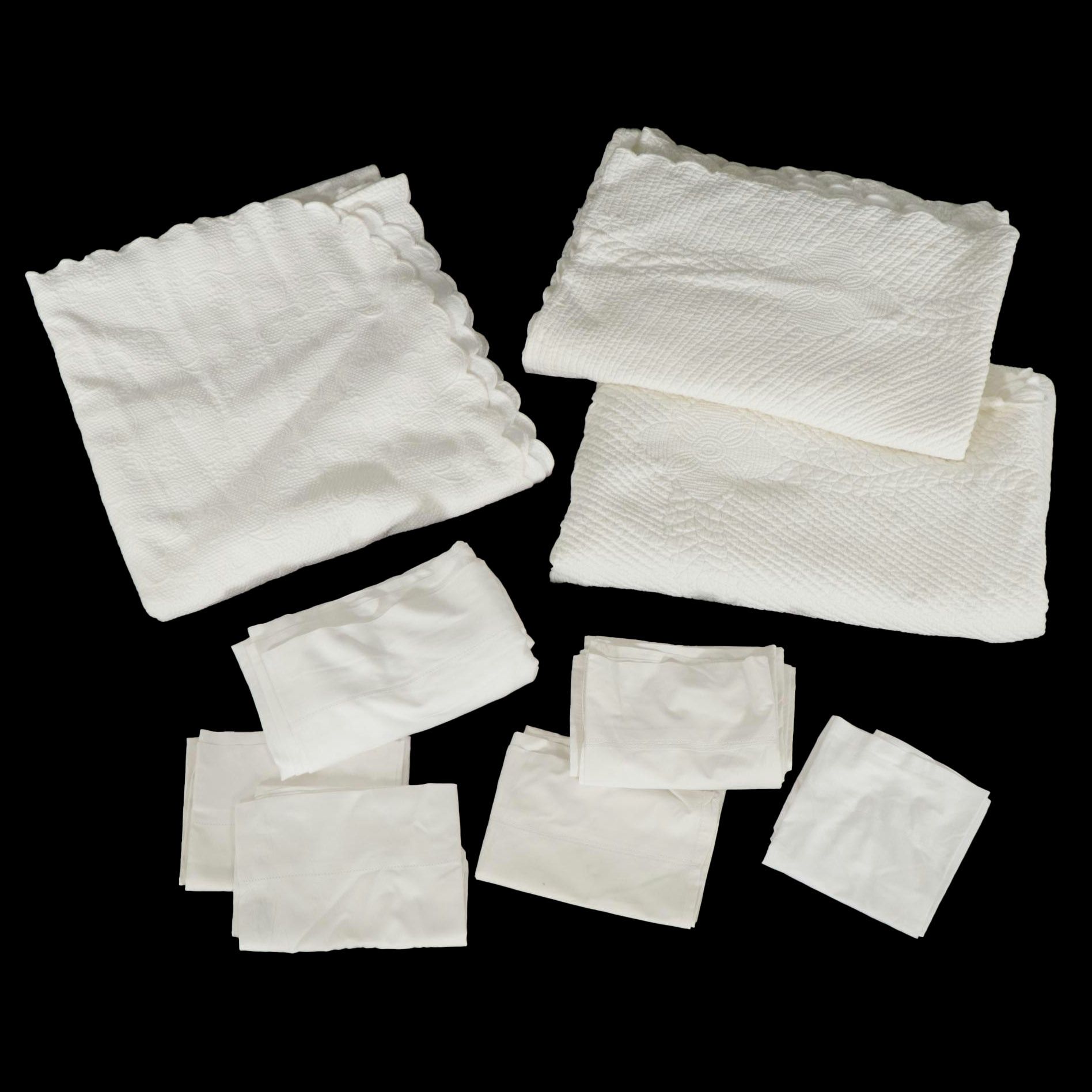 Sferra Matelasse Coverlets with Pottery Barn and Hotel Collection Bed Linens