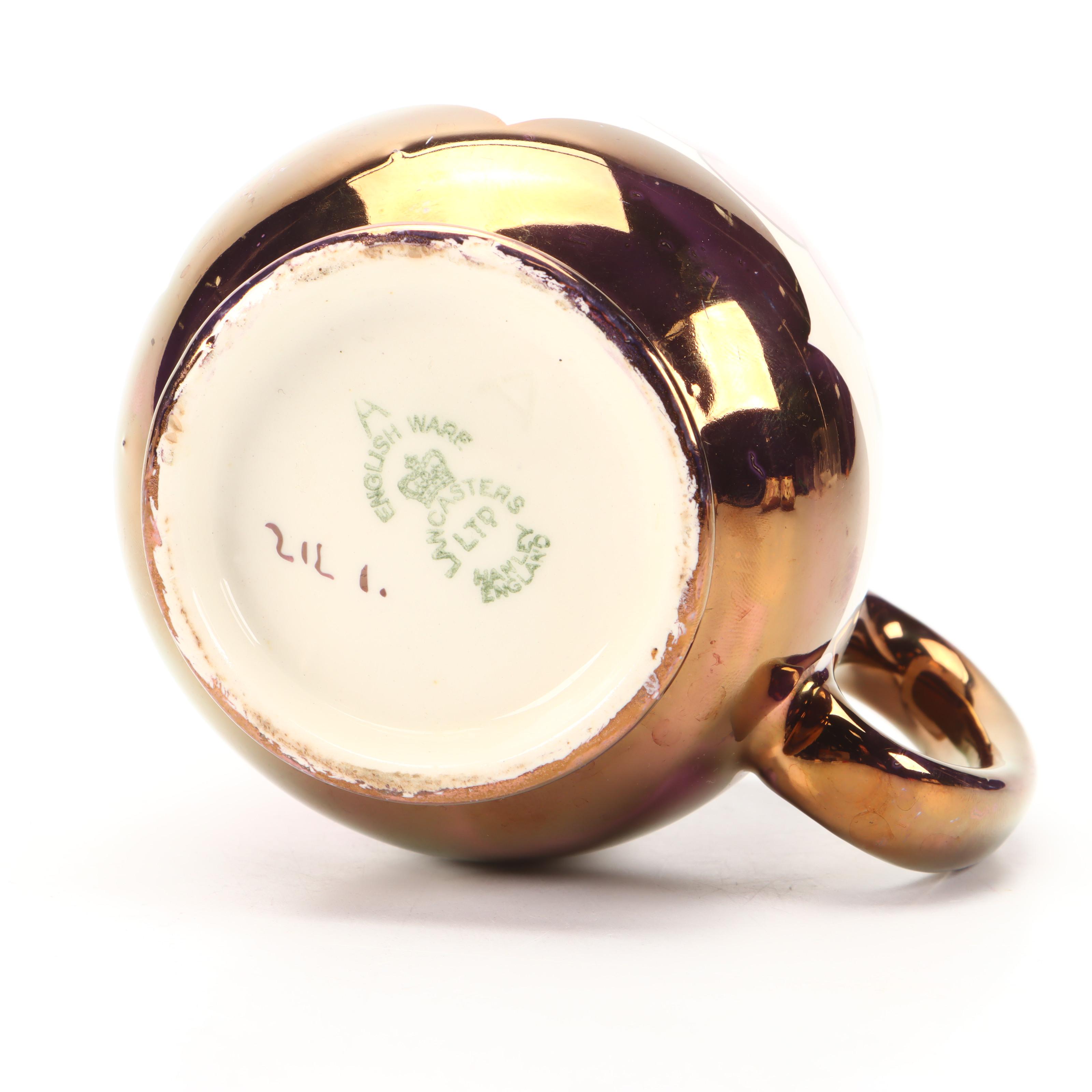 Lancasters Lusterware Floral Motif Ceramic Creamers and Sugar