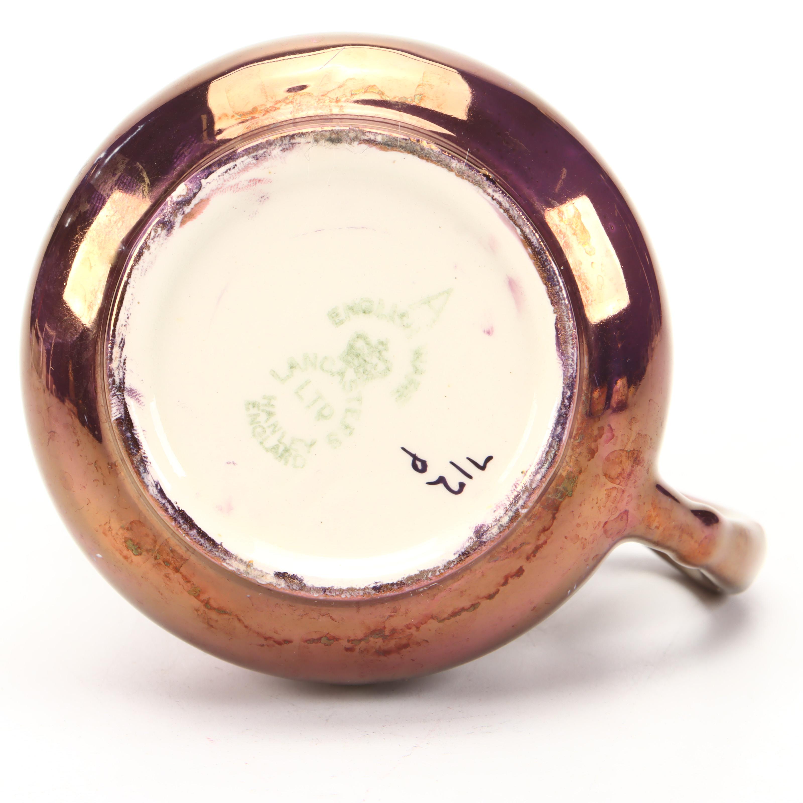 Lancasters Lusterware Floral Motif Ceramic Creamers and Sugar