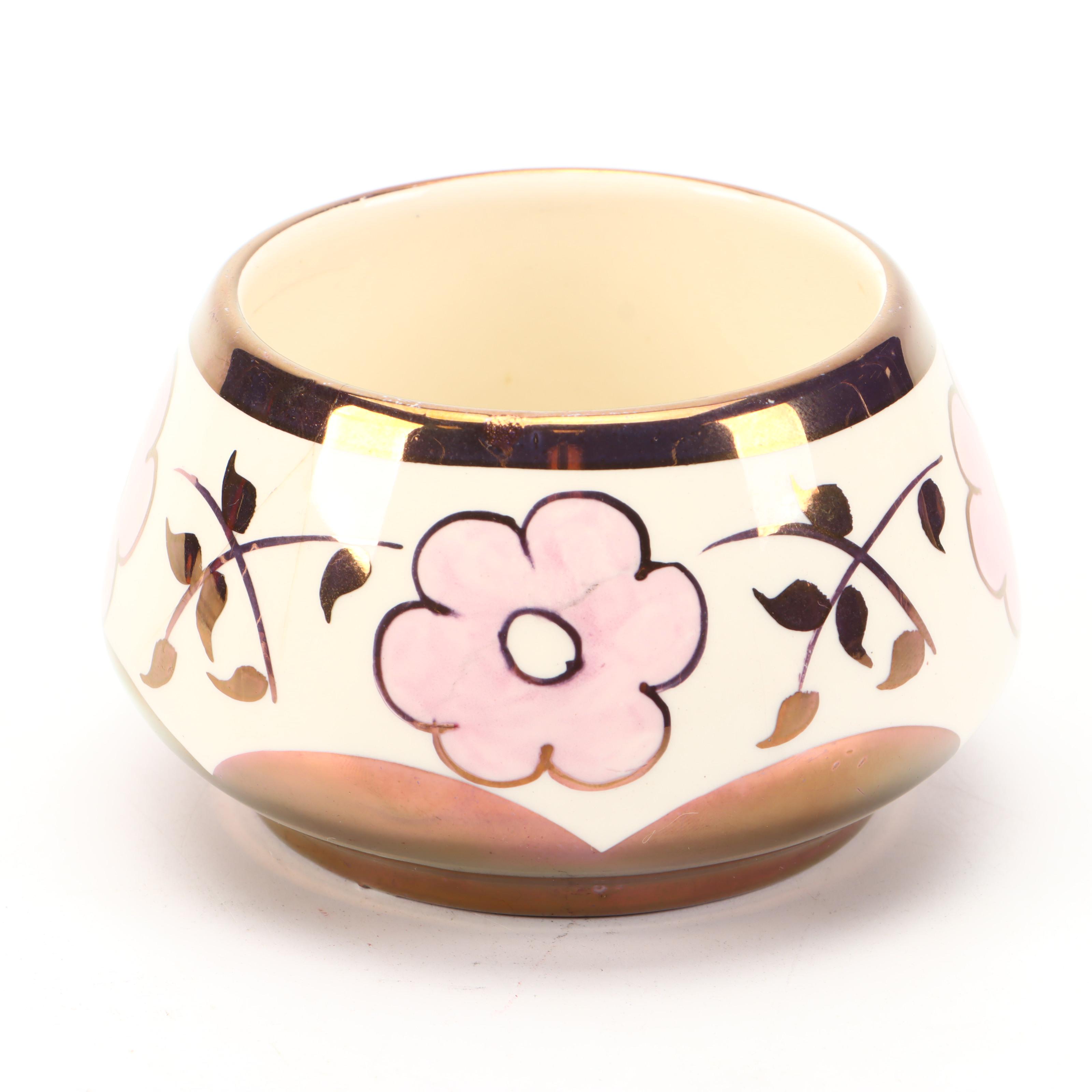 Lancasters Lusterware Floral Motif Ceramic Creamers and Sugar