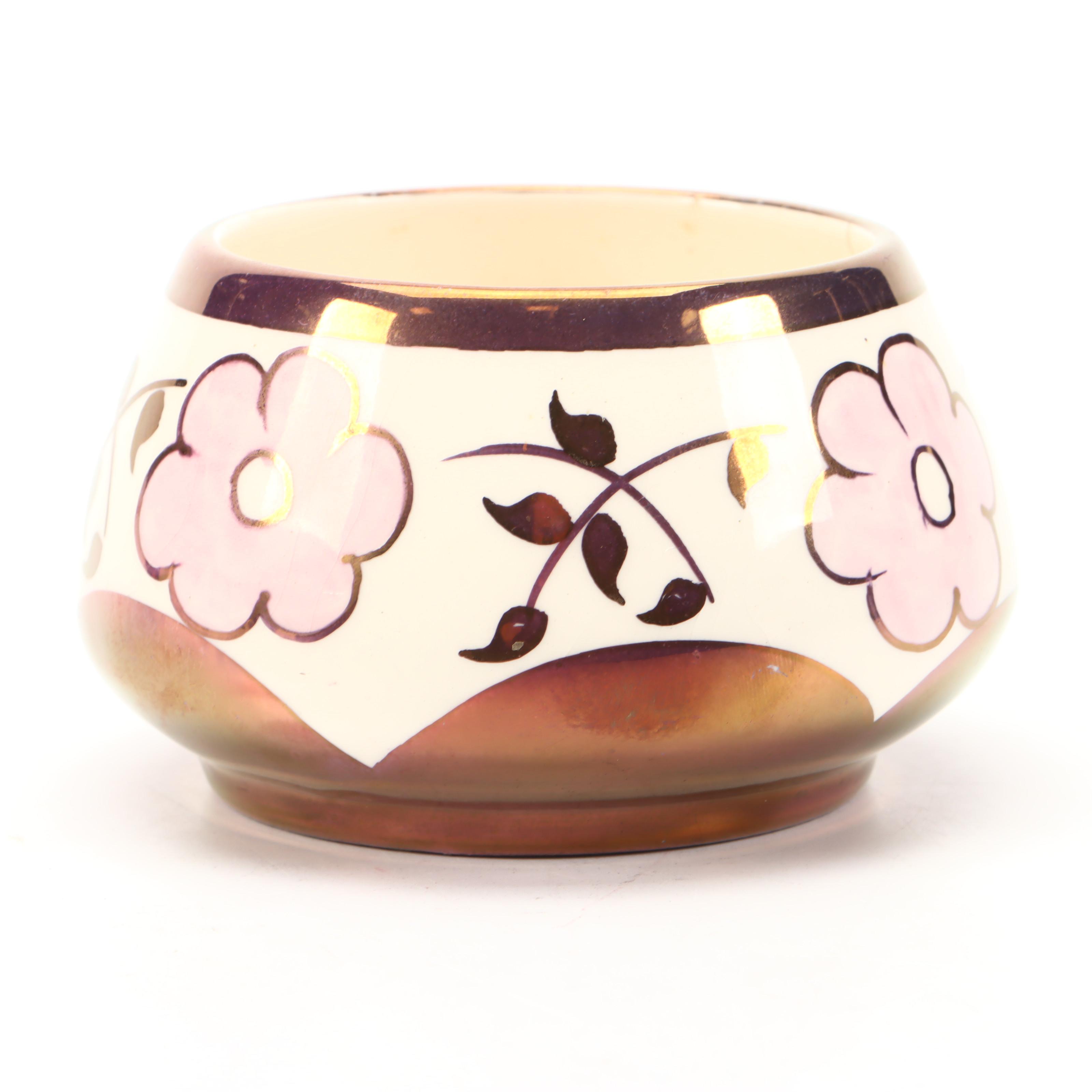 Lancasters Lusterware Floral Motif Ceramic Creamers and Sugar