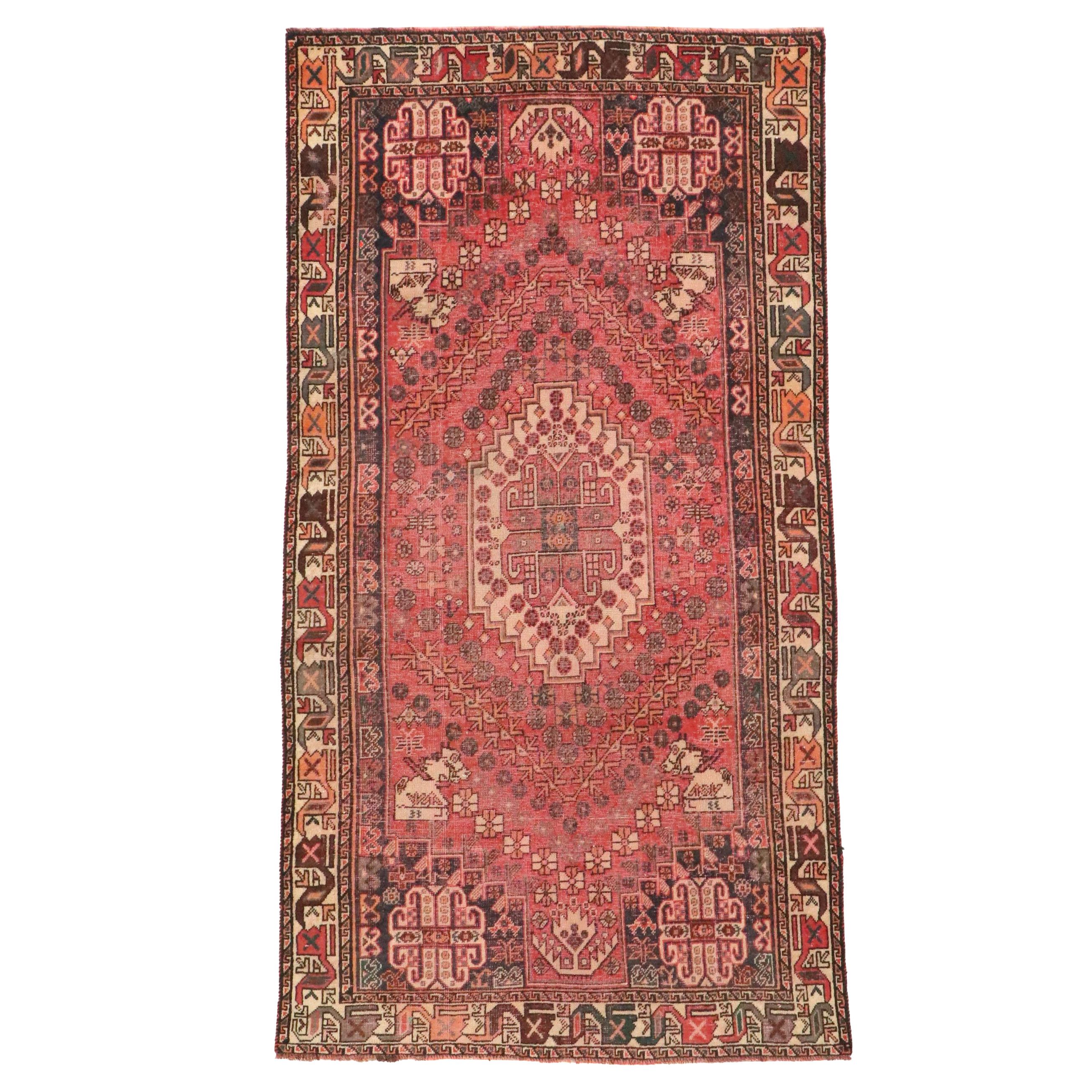 4'10 x 8'10 Hand-Knotted Persian Qashqai Area Rug