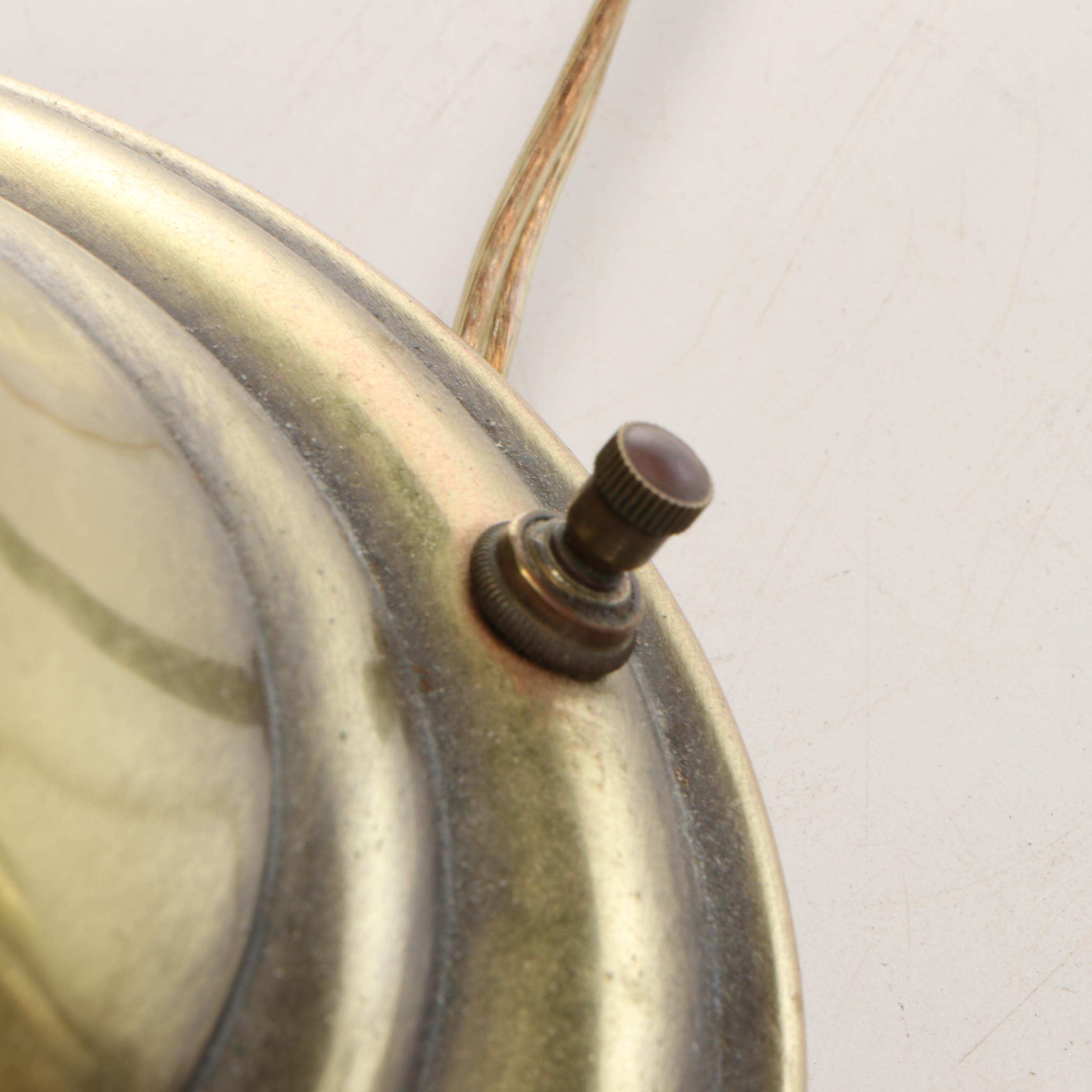Pair of Rembrandt Style Brass Torchère Table Lamps, Mid to Late 20th Century