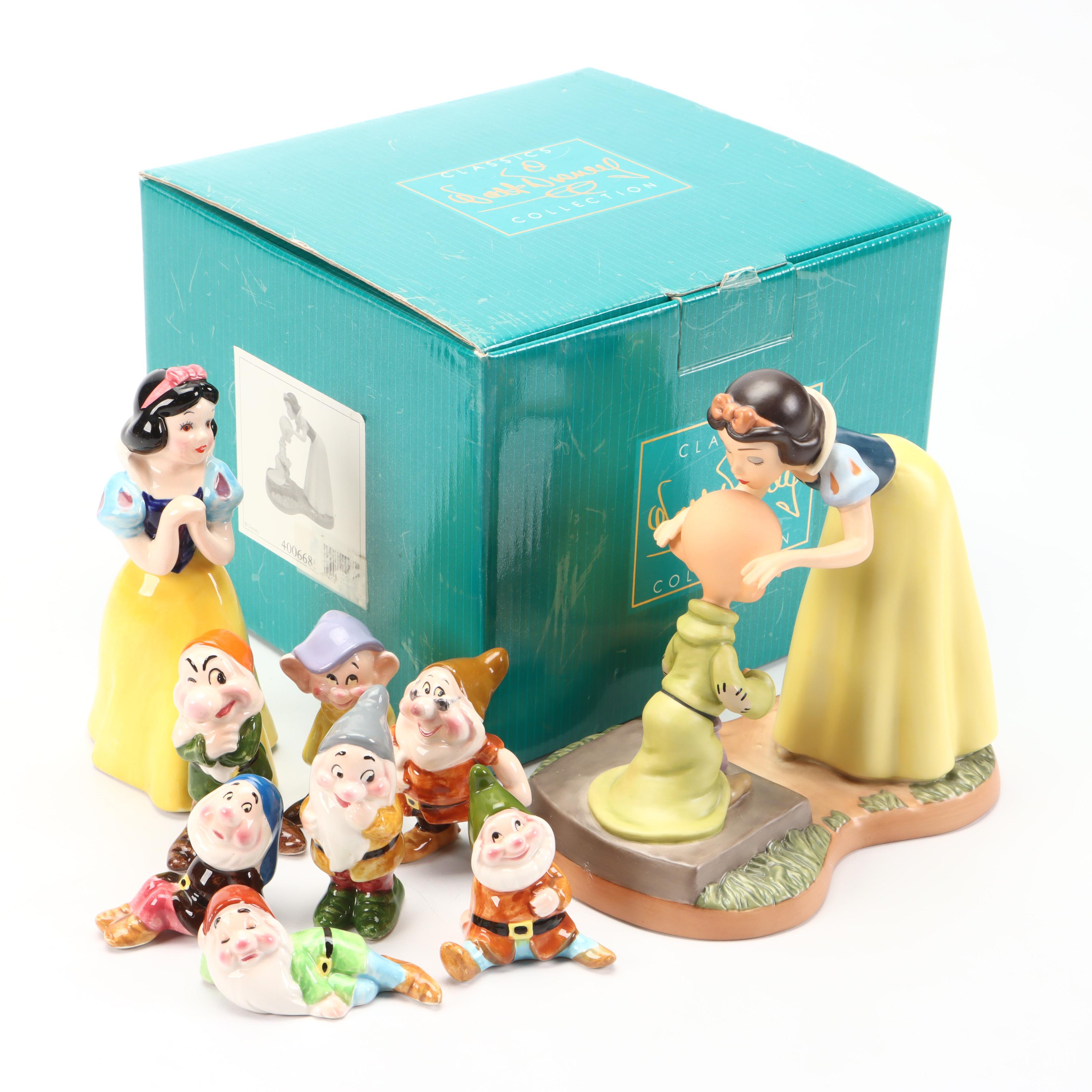 Walt Disney Classics "Snow White and Dopey" Ceramic Figurine with Others