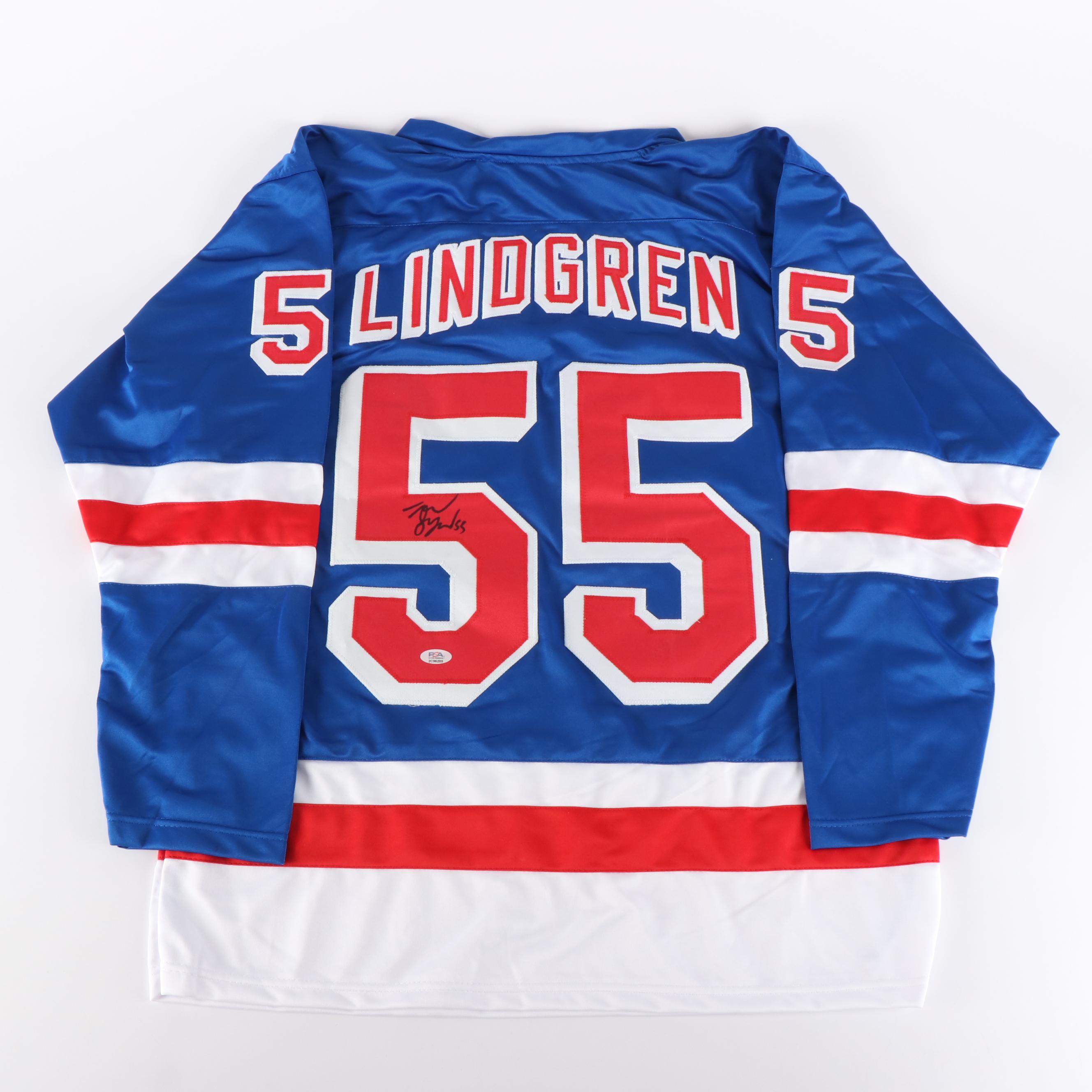 Ryan Lindgren Signed New York Rangers Hockey Jersey, PSA