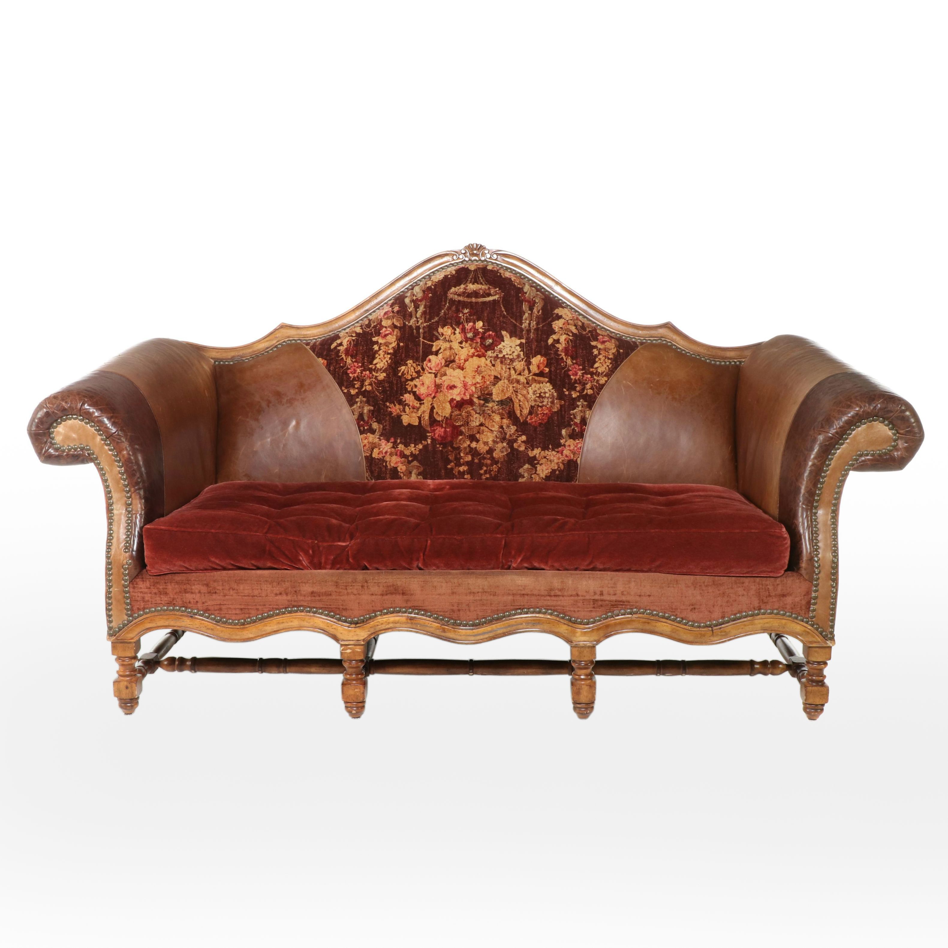 Paul Robert "Hacienda Collection" Hardwood and Custom-Upholstered Sofa