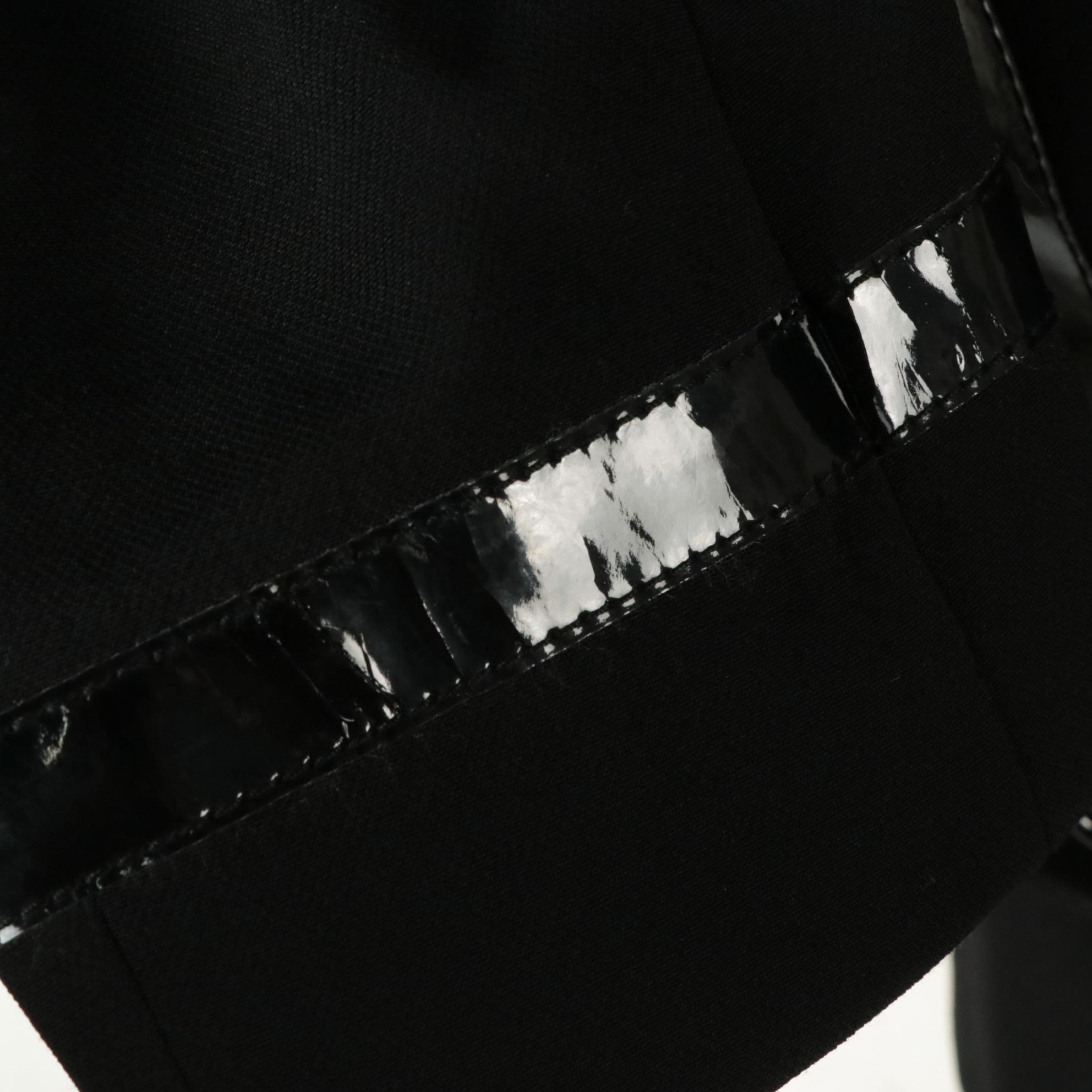 Dolce & Gabbana Black Patent Leather Trimmed Wool Blend Blazer, With Tags