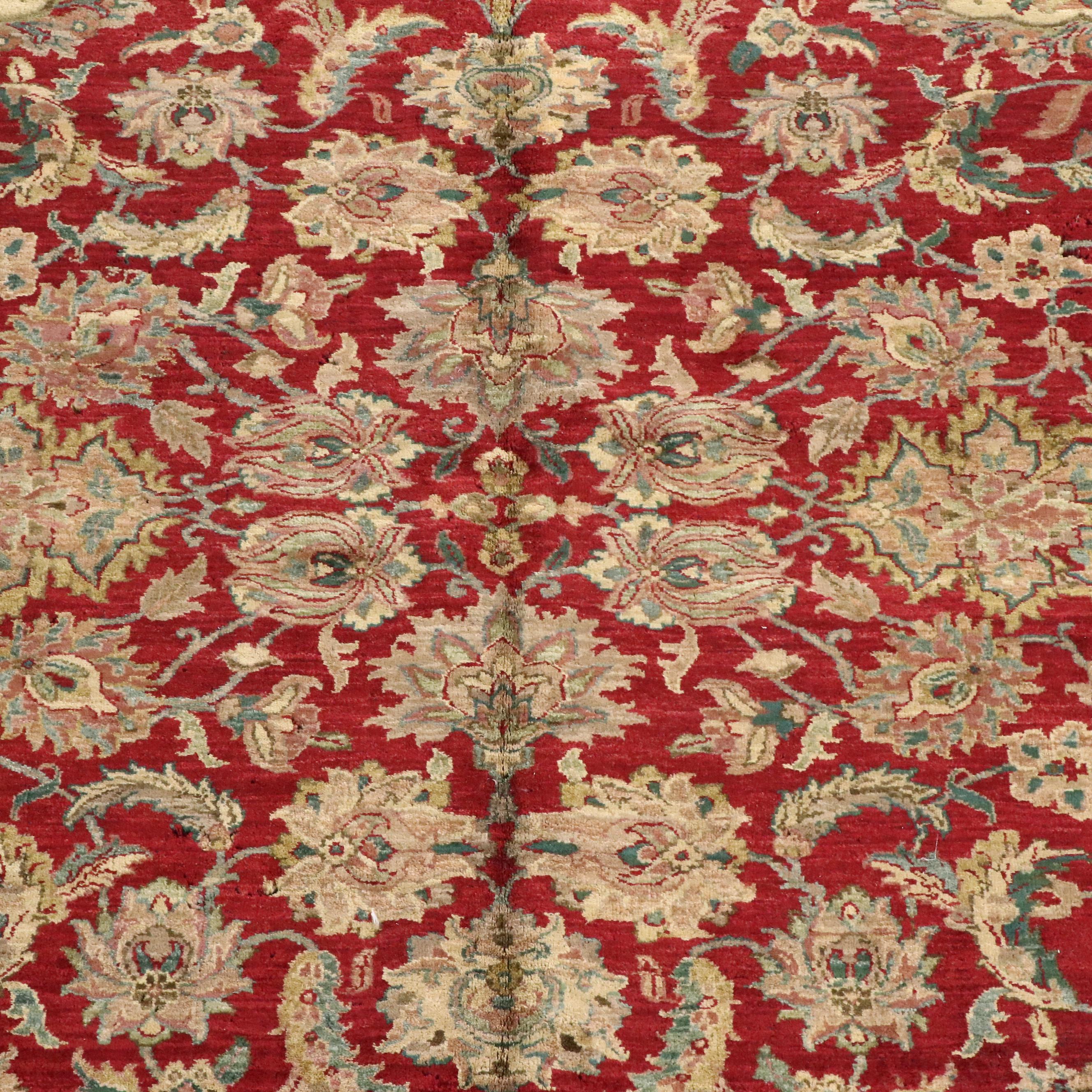 8'2 x 8'1 Hand-Knotted Indian Peshawar Square Area Rug