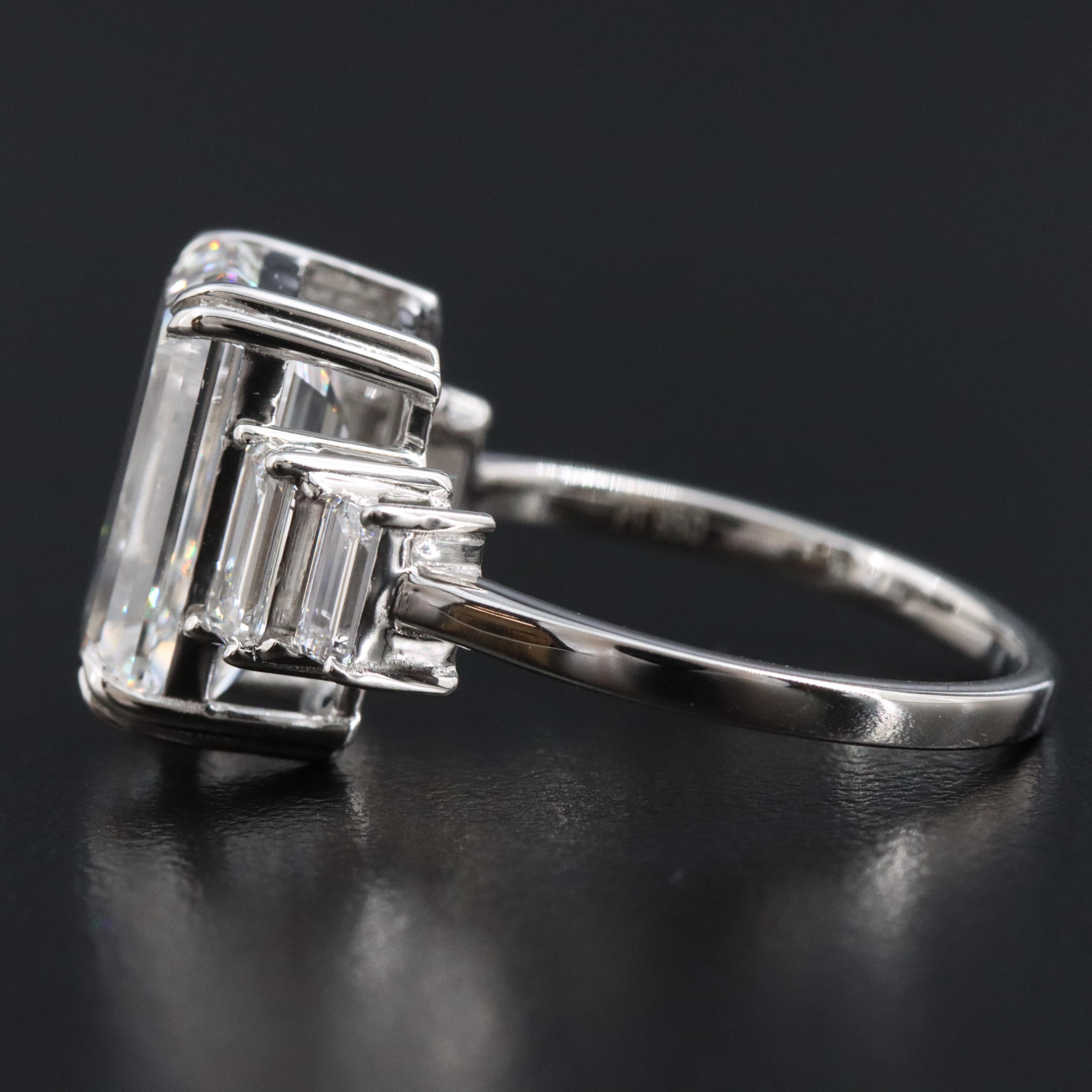 Platinum 6.25 CTW Lab Grown Diamond Ring with IGI Report