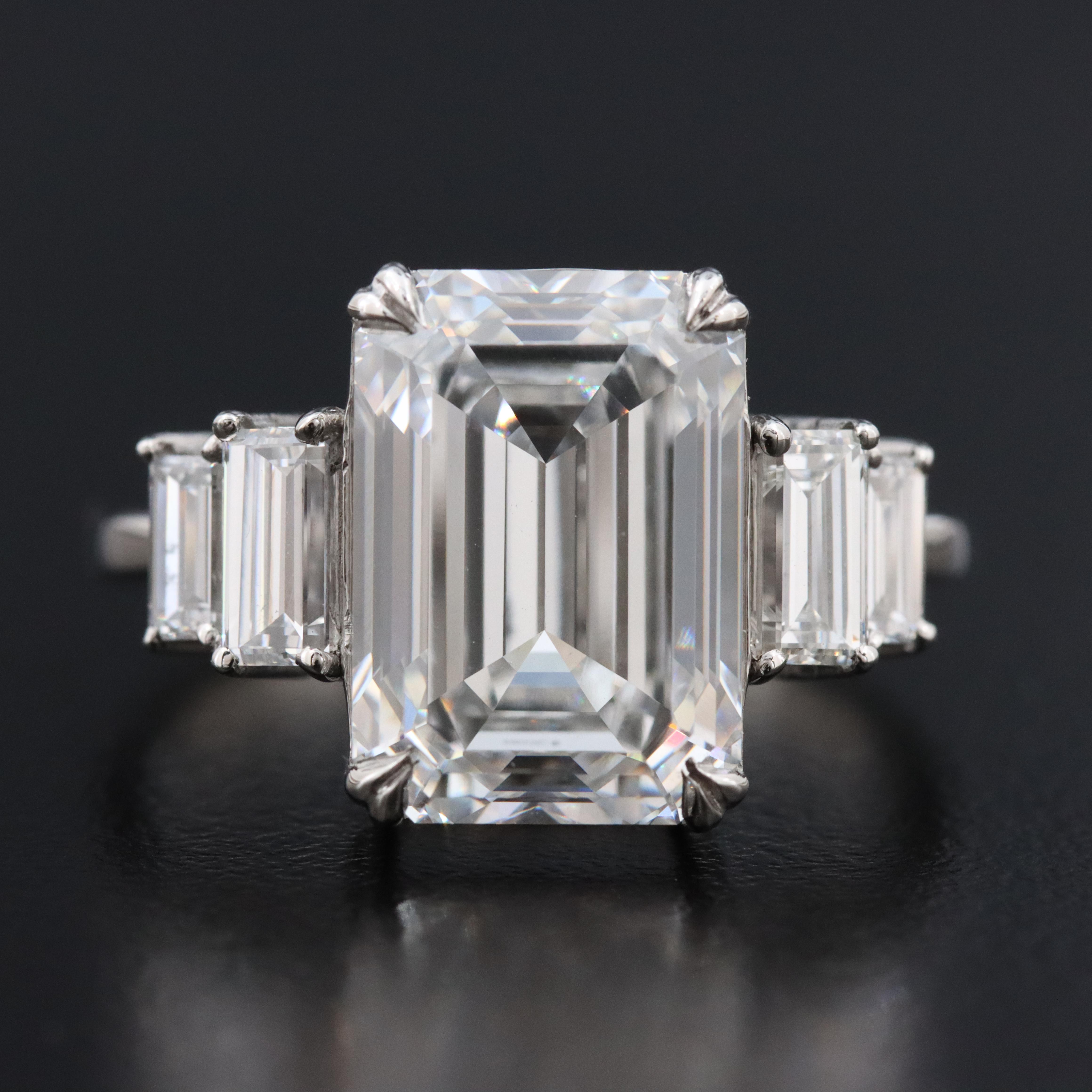 Platinum 6.28 CTW Lab Grown Diamond Ring with IGI Report