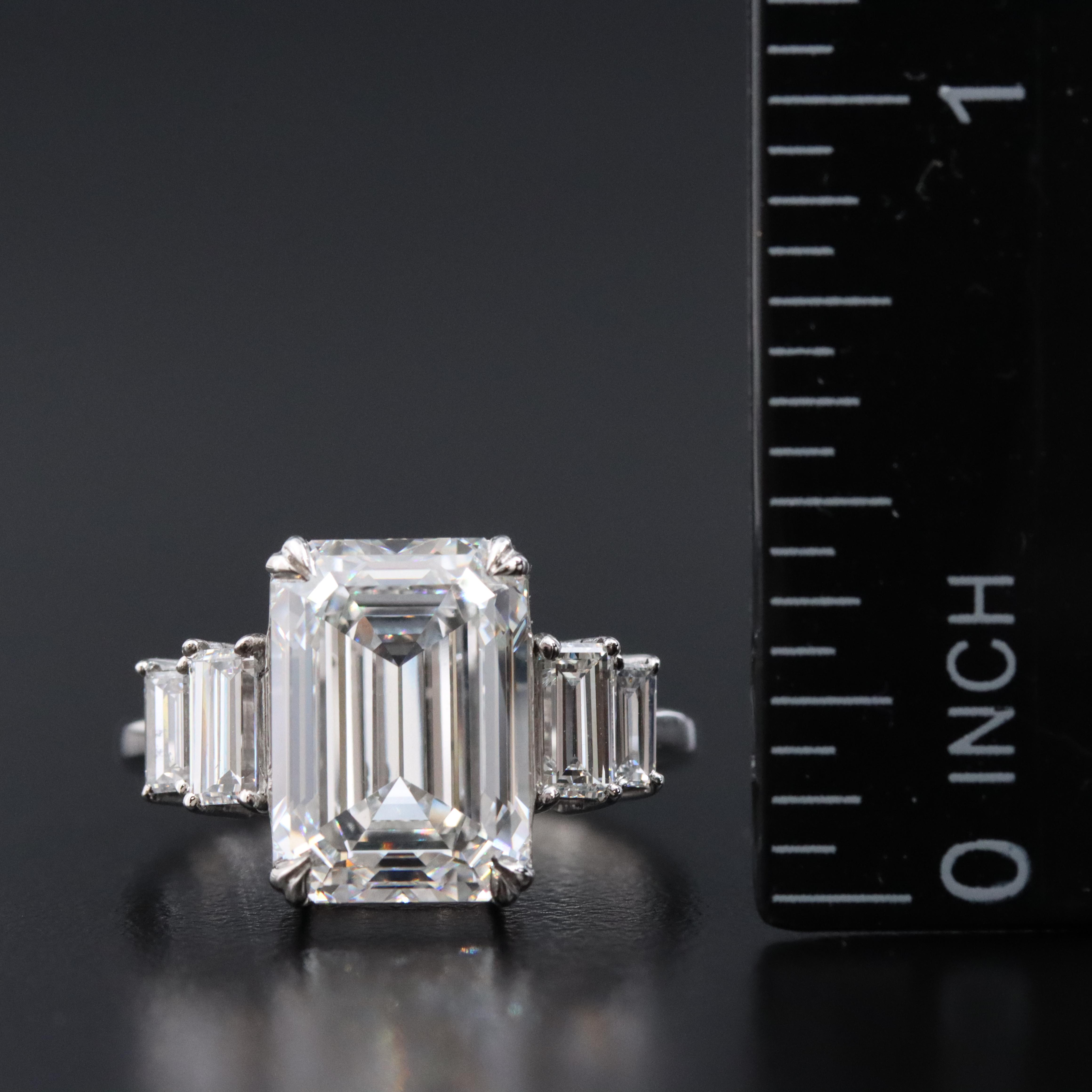 Platinum 6.28 CTW Lab Grown Diamond Ring with IGI Report