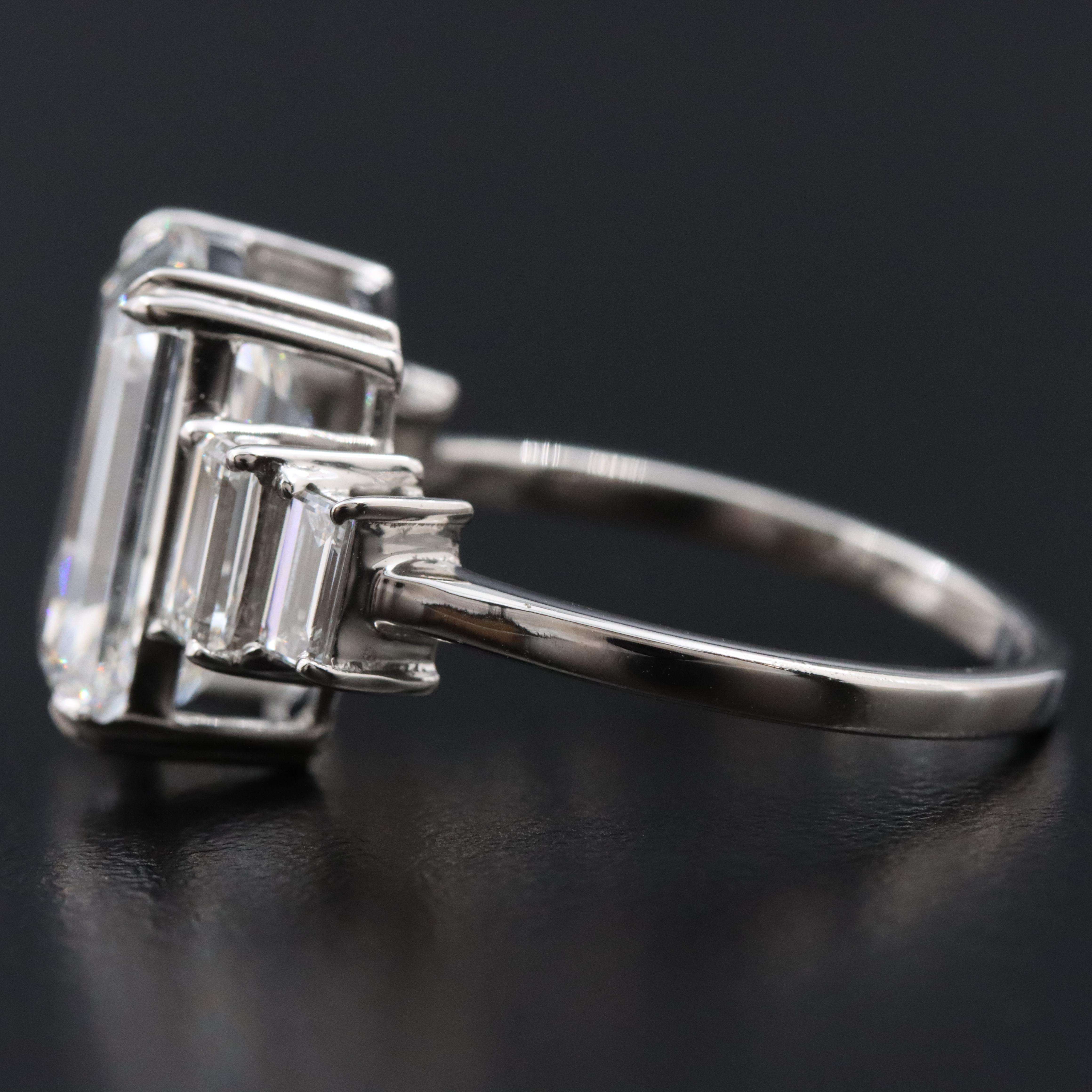 Platinum 6.28 CTW Lab Grown Diamond Ring with IGI Report