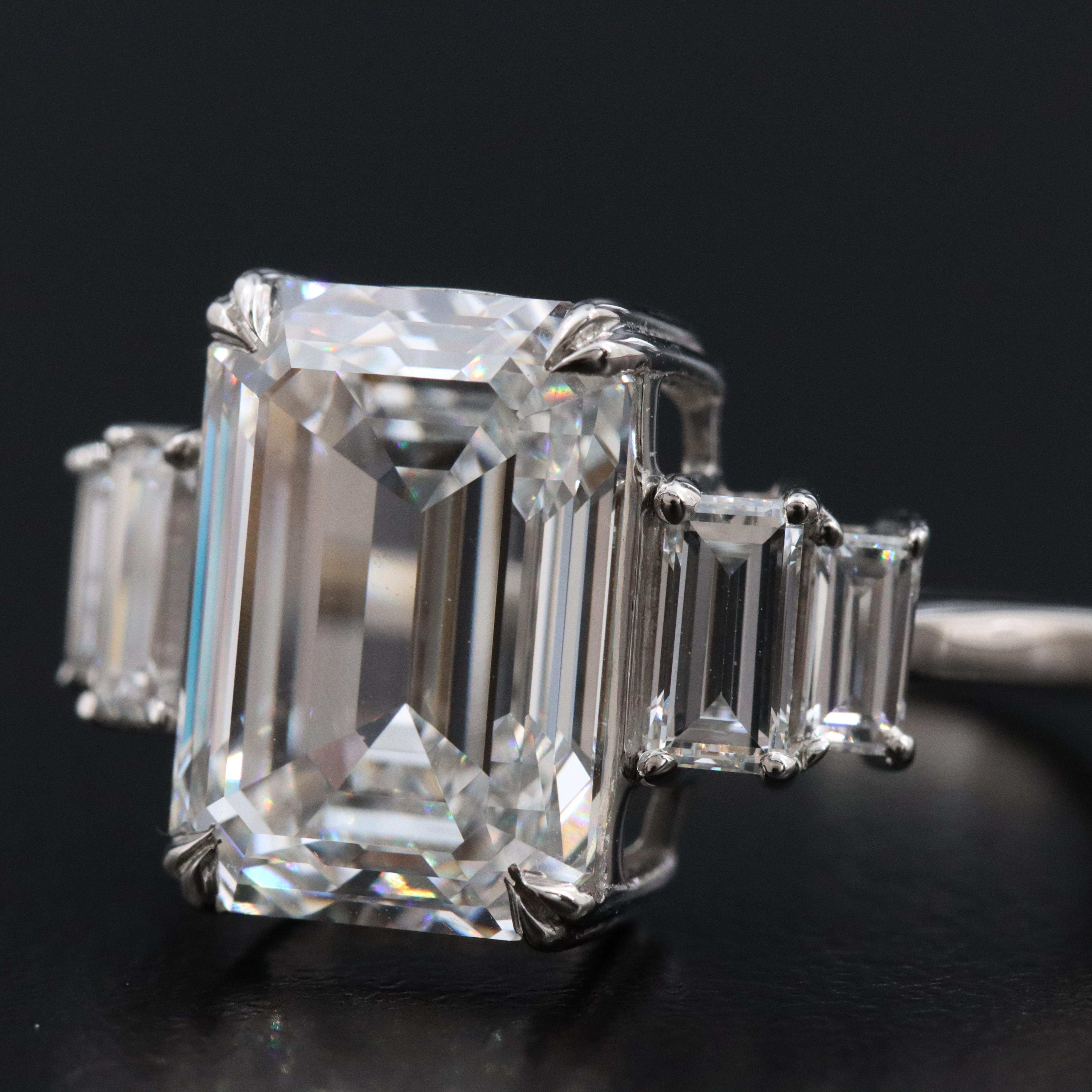 Platinum 6.28 CTW Lab Grown Diamond Ring with IGI Report