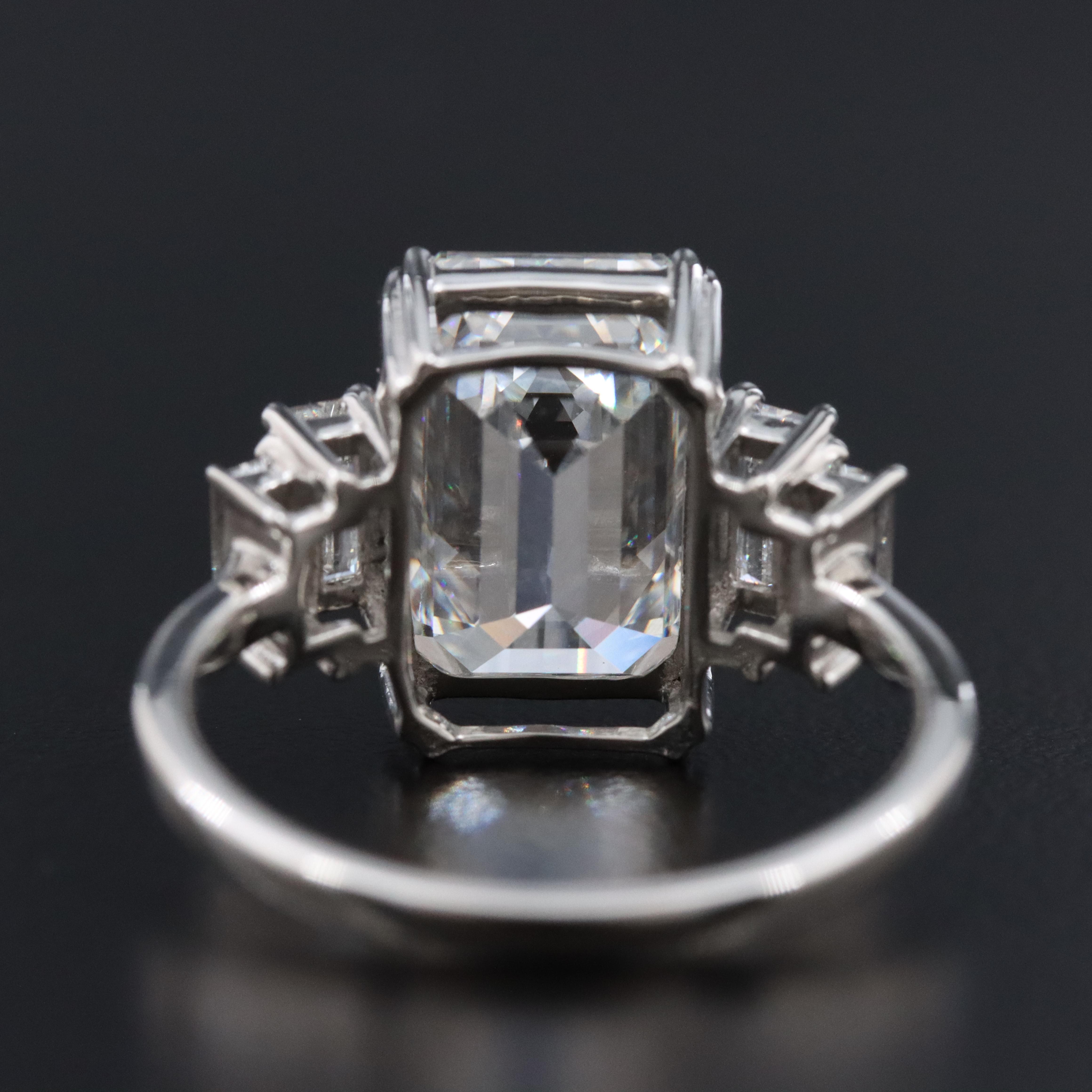 Platinum 6.28 CTW Lab Grown Diamond Ring with IGI Report