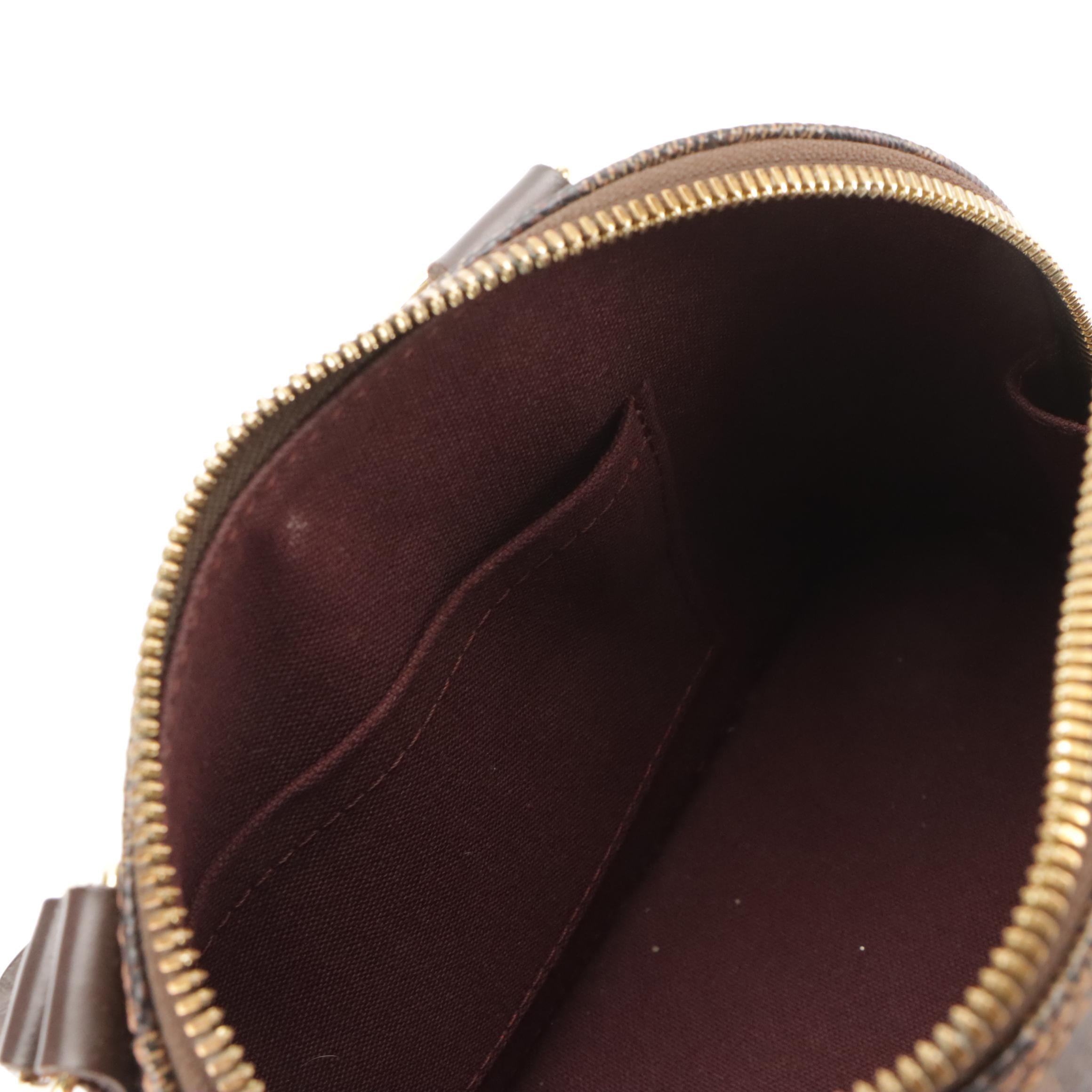 Louis Vuitton Alma BB Two-Way Satchel in Damier Ebene Canvas and Brown Leather