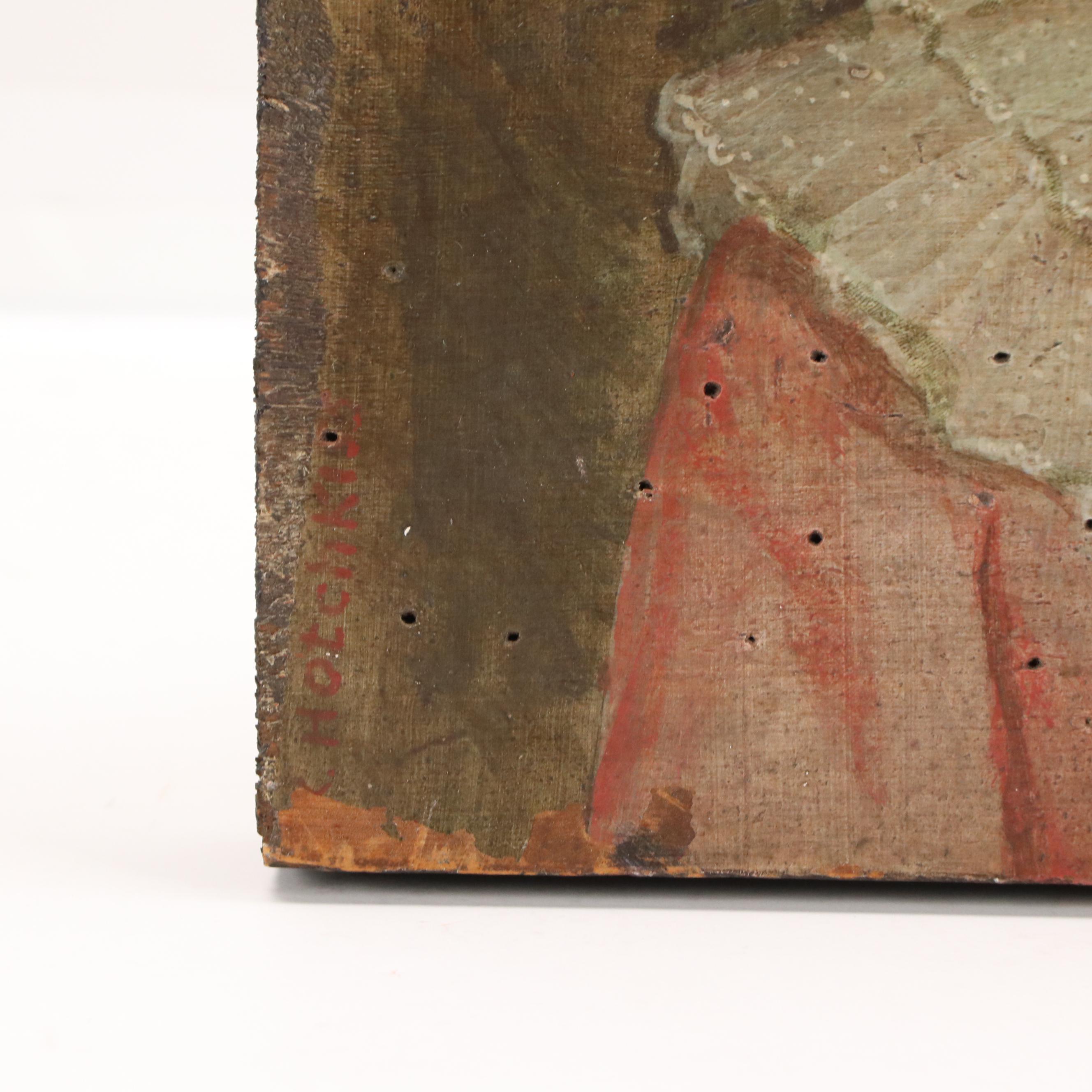 Half-Length Portrait Oil Painting of Young Woman, 19th Century