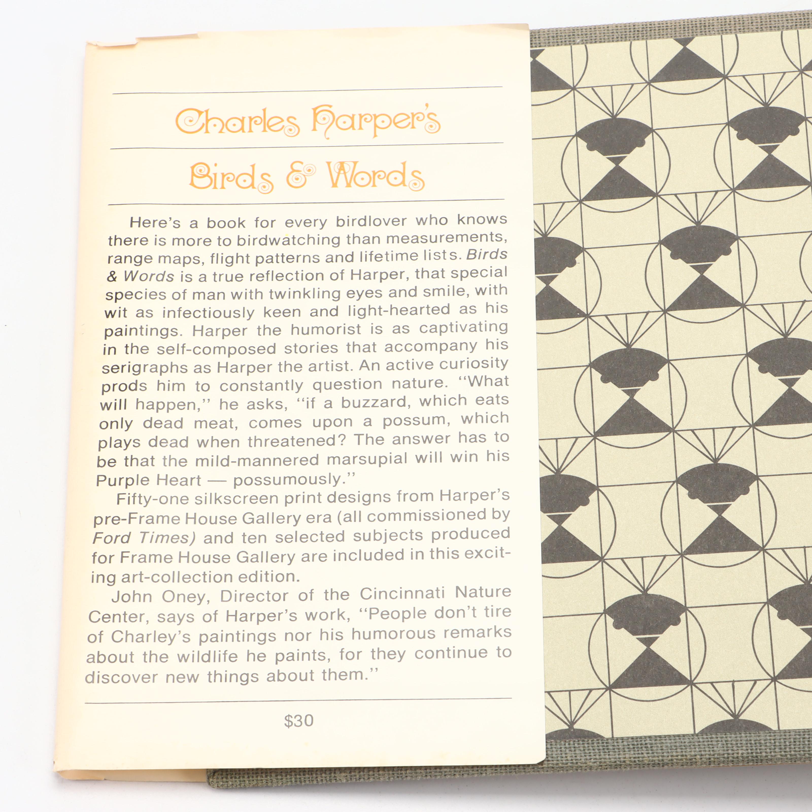 Signed "Charles Harper's Birds & Words" by Charley Harper, 1974