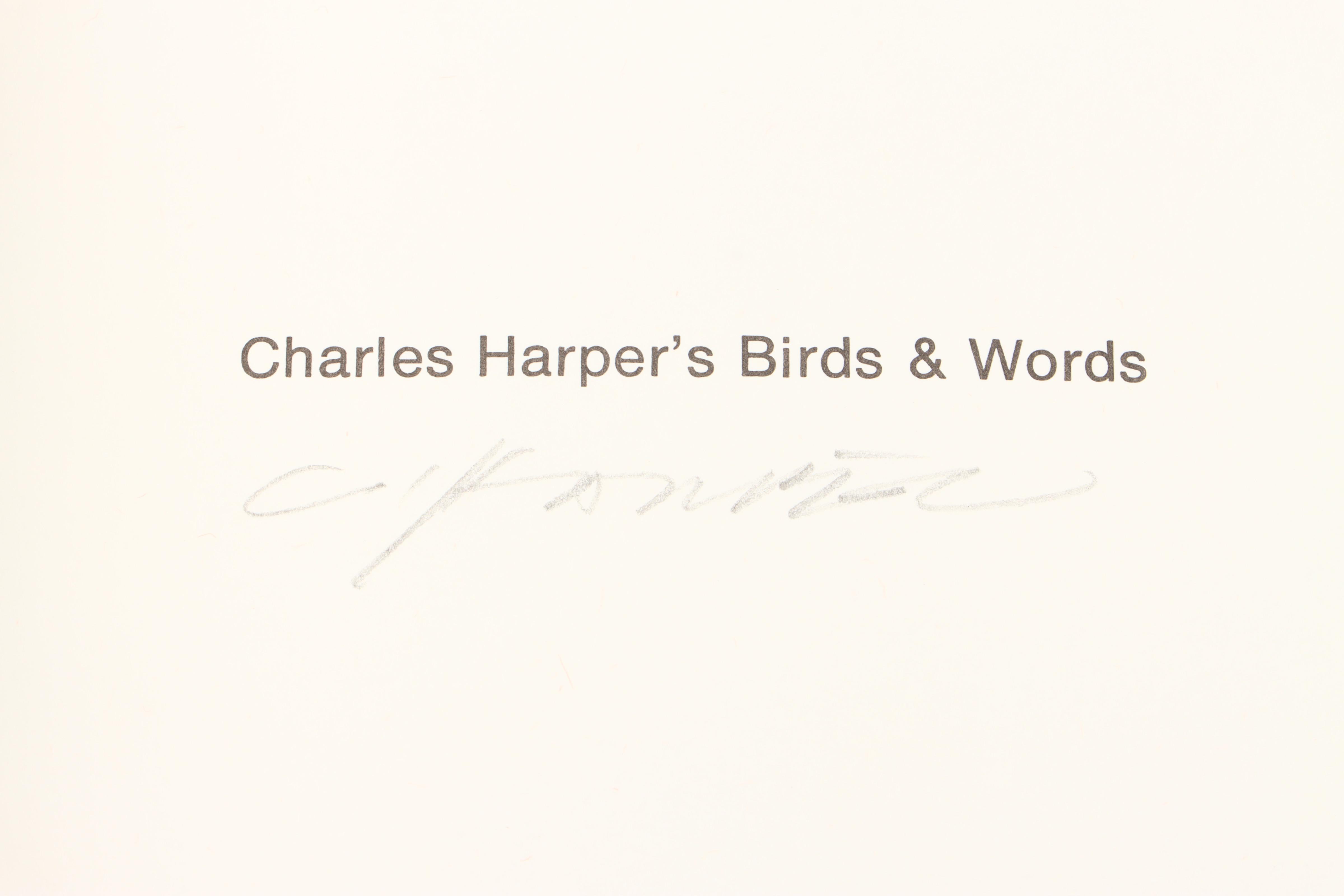 Signed "Charles Harper's Birds & Words" by Charley Harper, 1974
