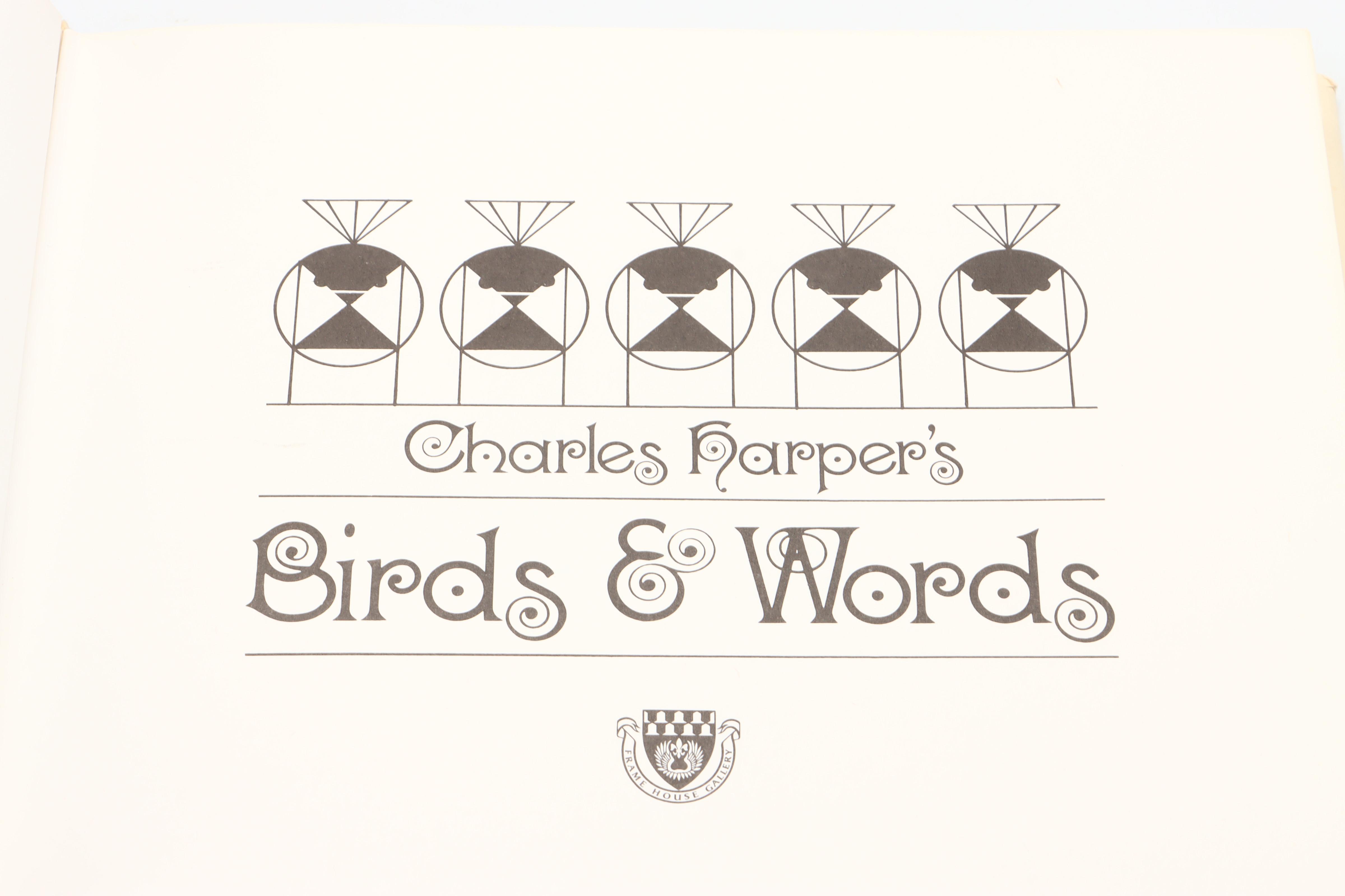 Signed "Charles Harper's Birds & Words" by Charley Harper, 1974