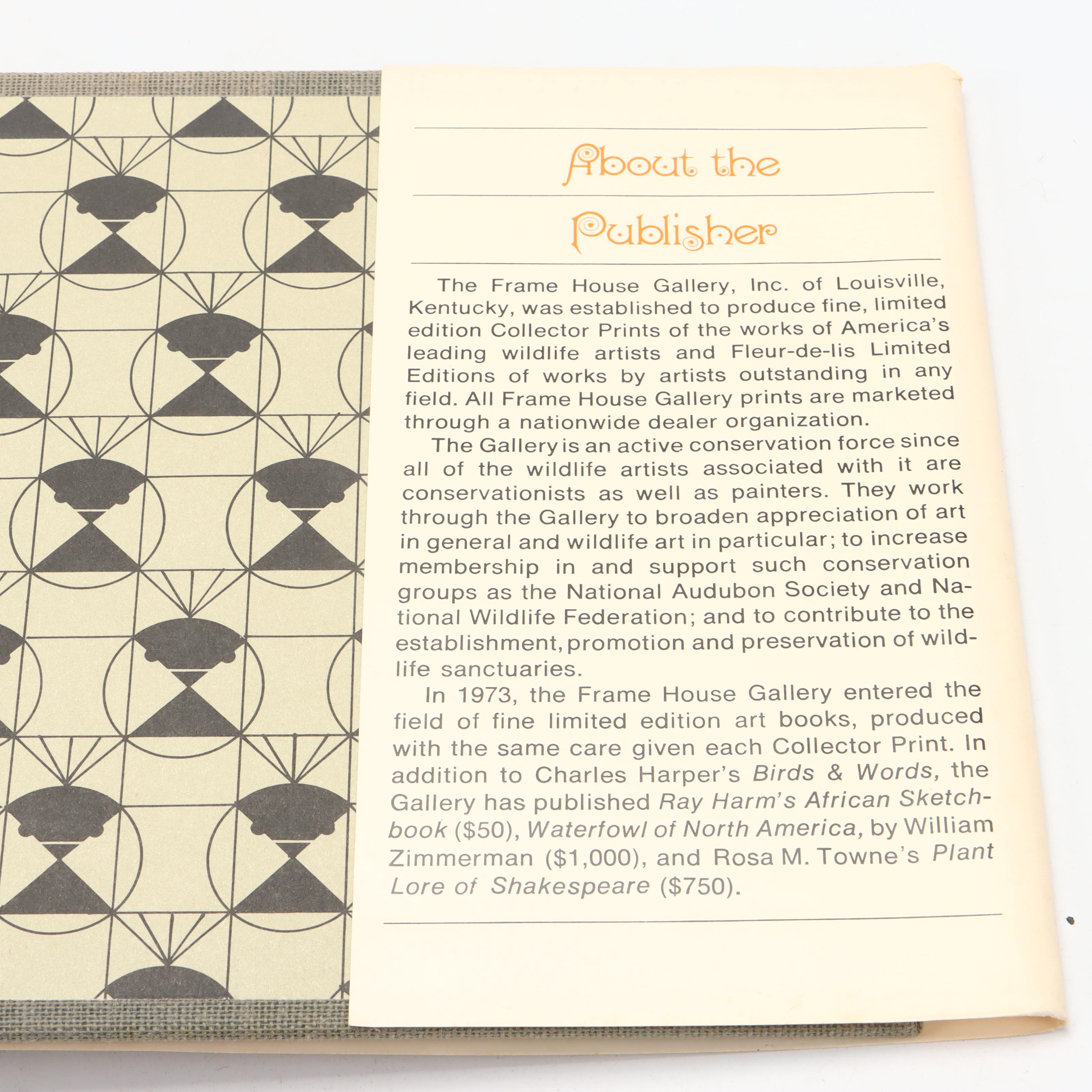 Signed "Charles Harper's Birds & Words" by Charley Harper, 1974