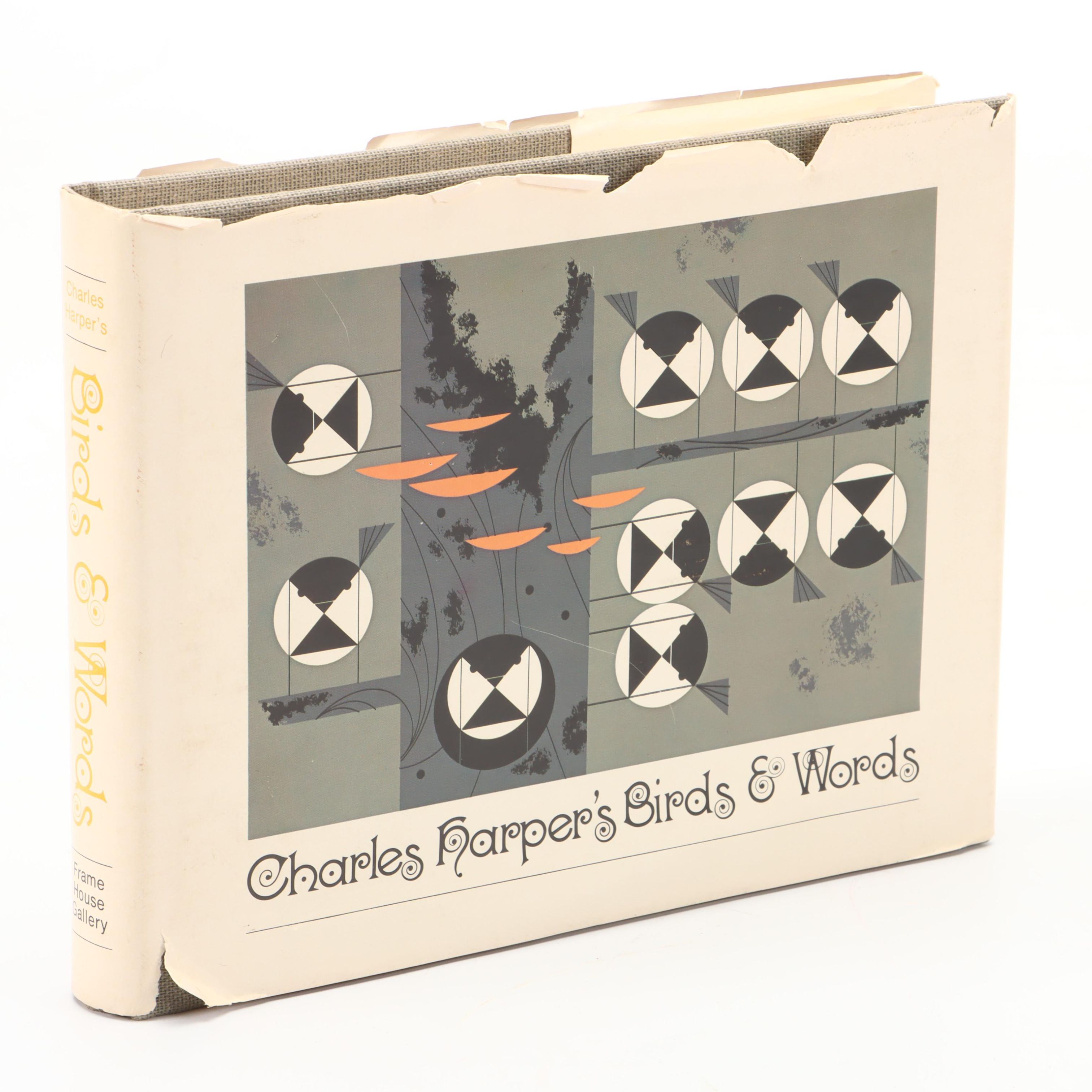 Signed "Charles Harper's Birds & Words" by Charley Harper, 1974