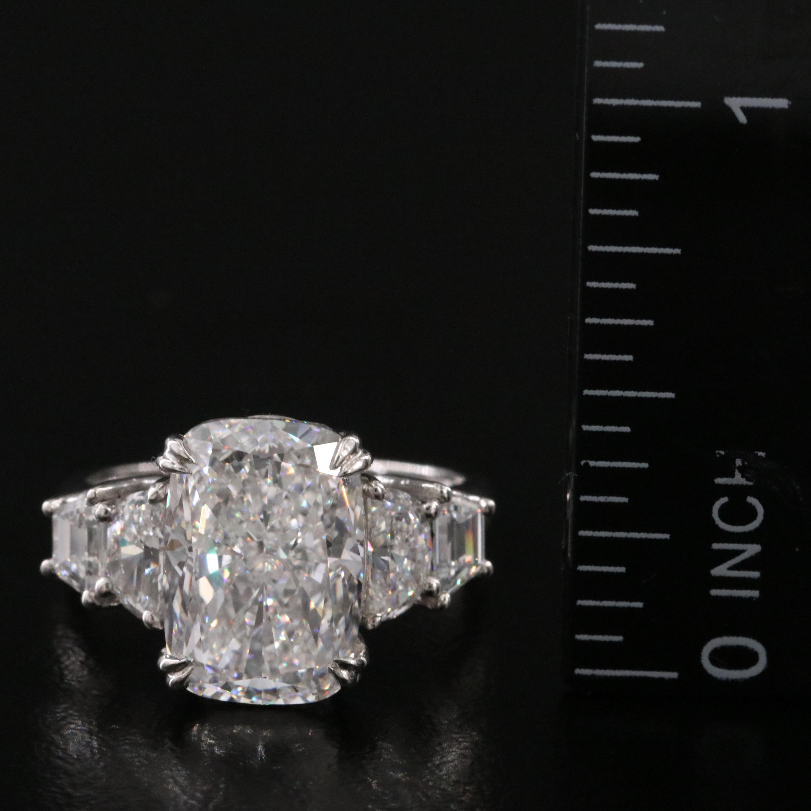 Platinum 6.30 CTW Lab Grown Diamond Ring with IGI Report