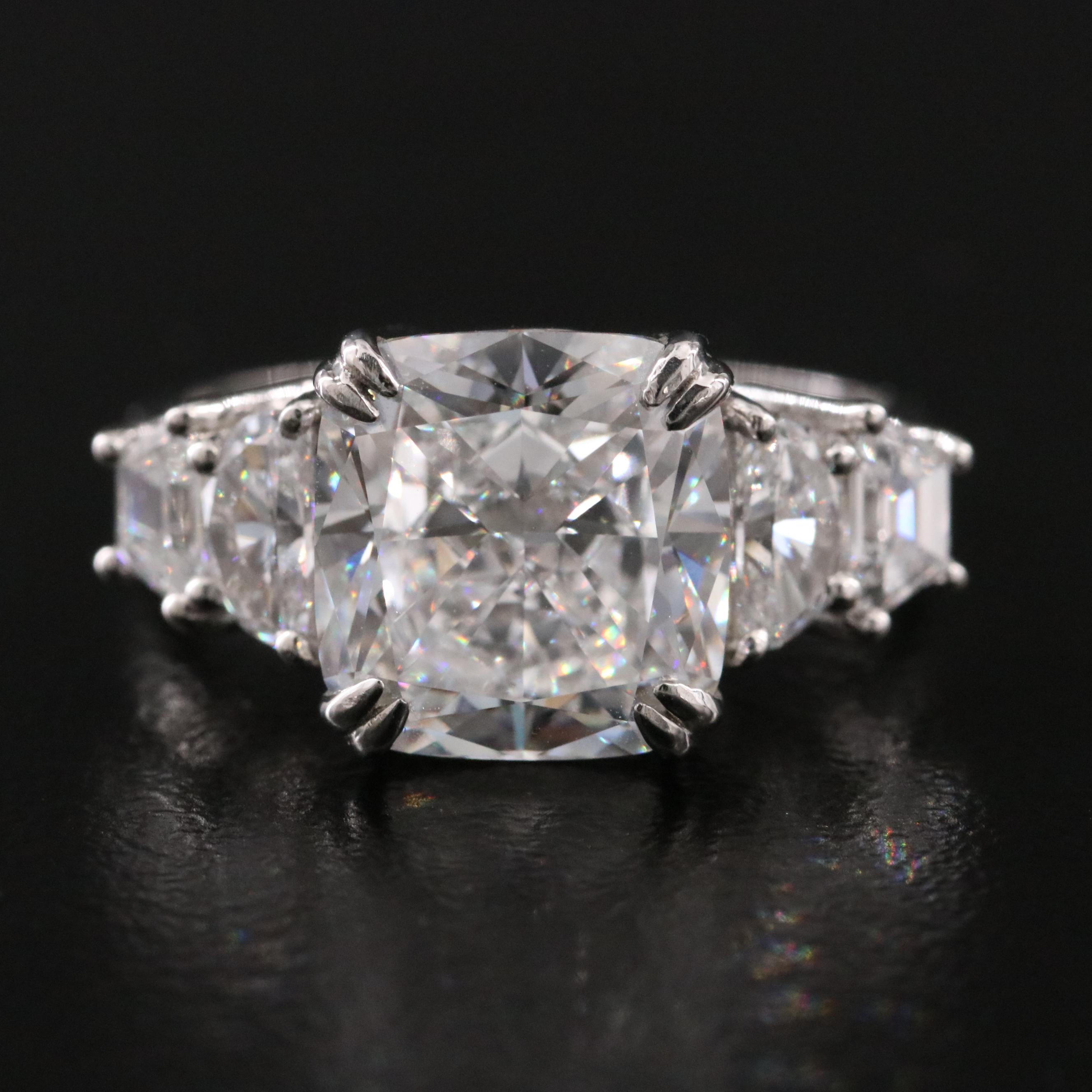 Platinum 6.25 CTW Lab Grown Diamond Ring with IGI Report