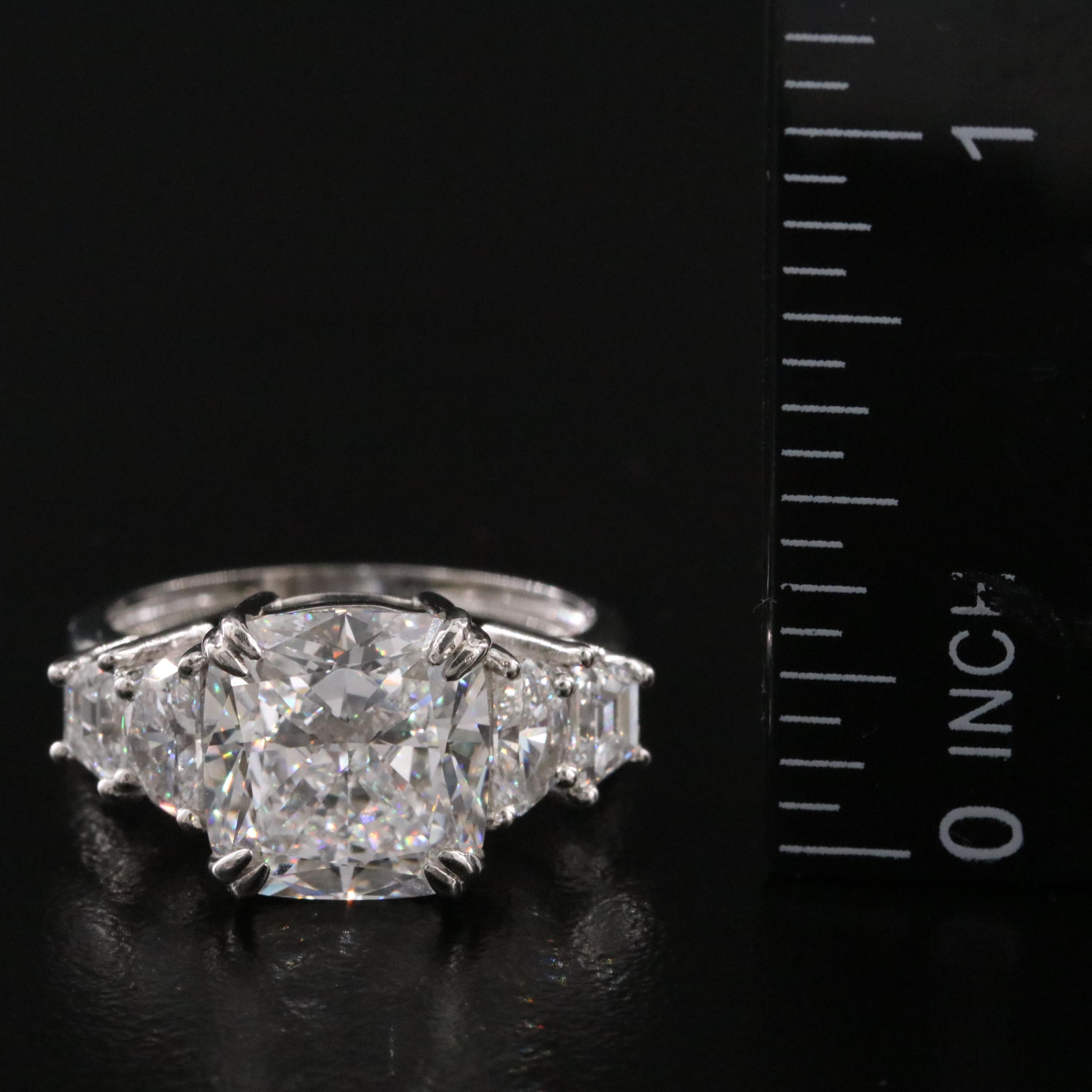 Platinum 6.25 CTW Lab Grown Diamond Ring with IGI Report