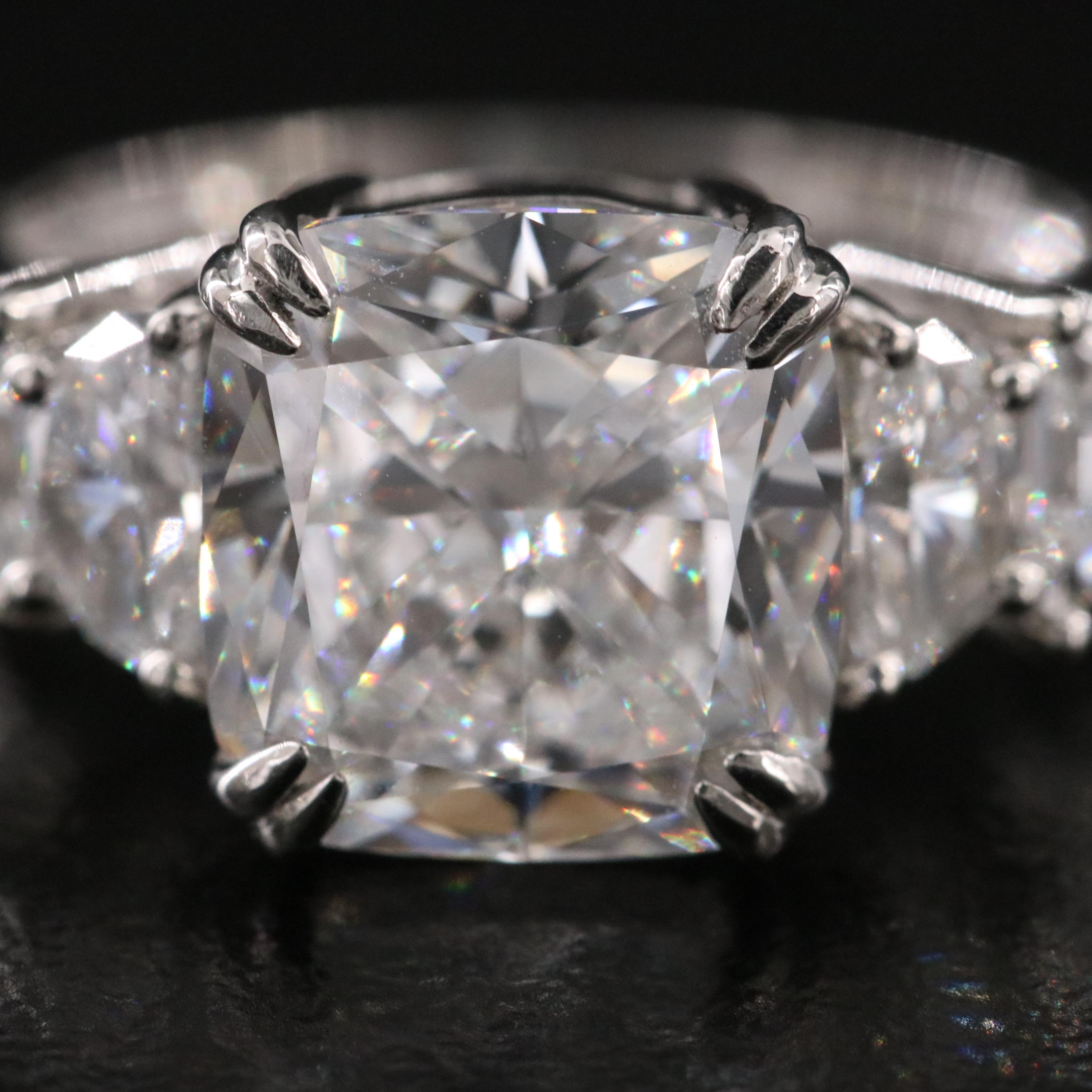 Platinum 6.25 CTW Lab Grown Diamond Ring with IGI Report